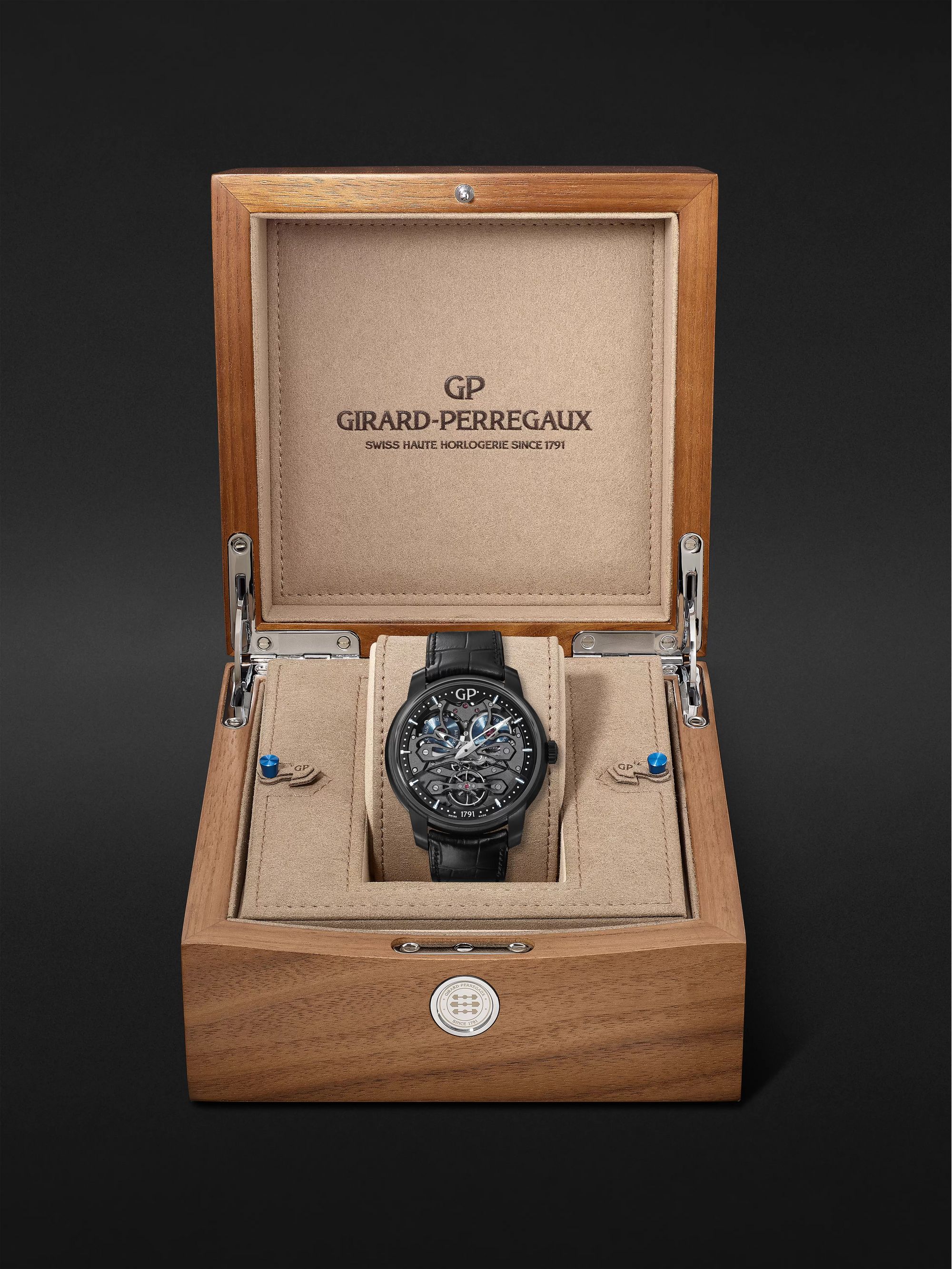 GIRARD-PERREGAUX Neo Bridges Earth to Sky Automatic 45mm Titanium and Alligator Watch, Ref. No. 84000-21-632-BH6A