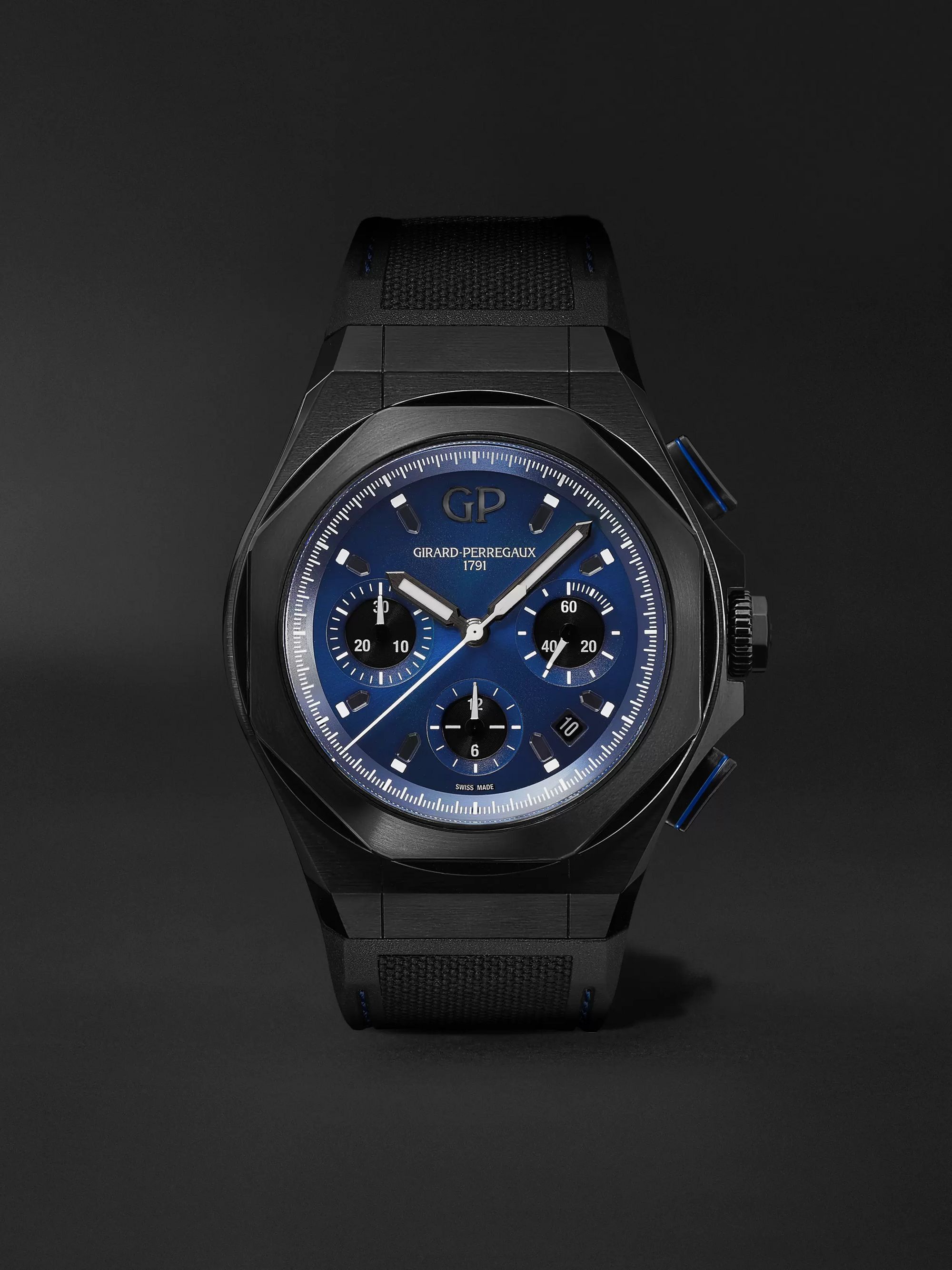 GIRARD-PERREGAUX Laureato Absolute Automatic Chronograph 44mm Titanium and Rubber Watch, Ref. No. 81060-21-491-FH6A