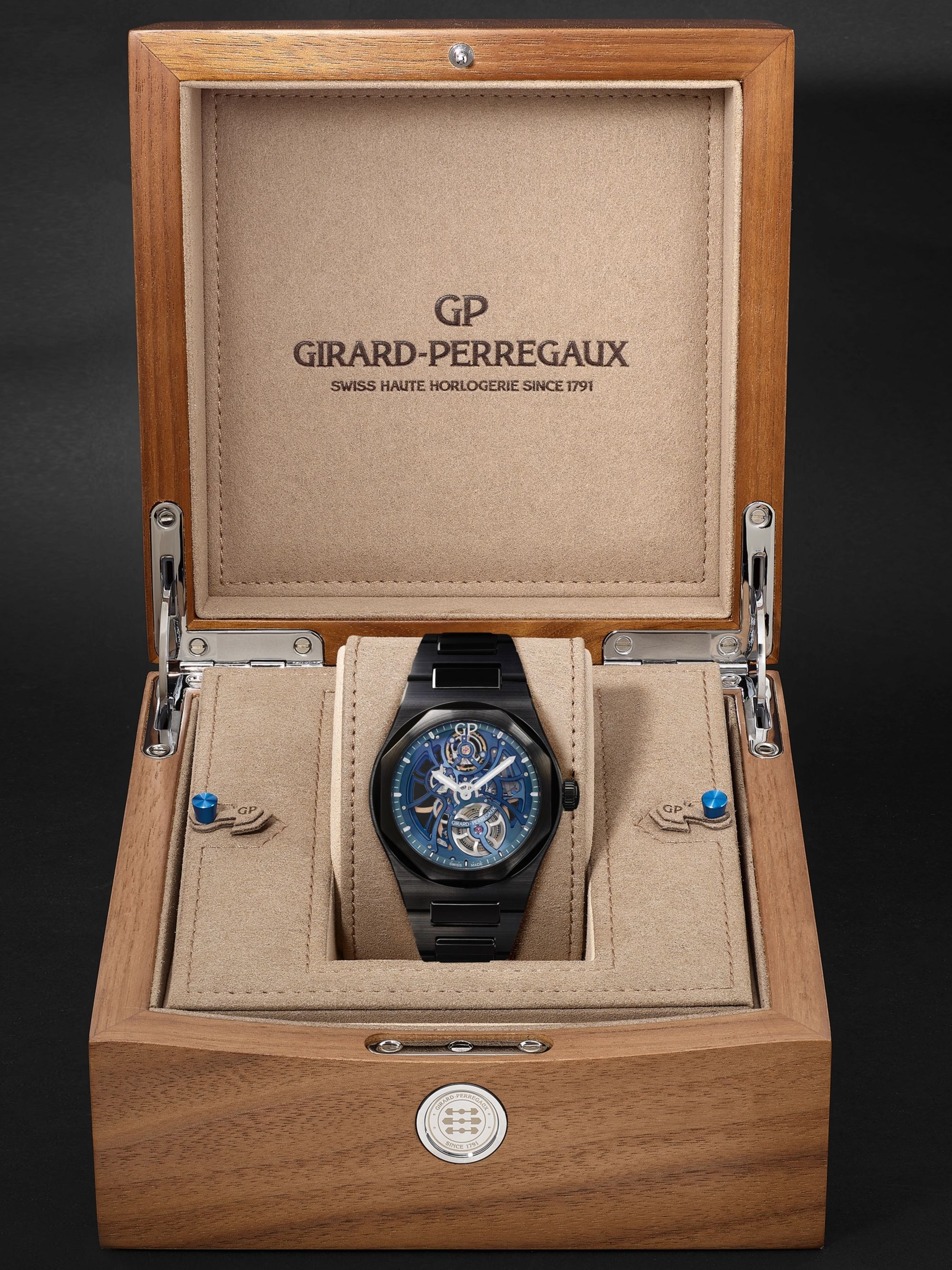 GIRARD-PERREGAUX Laureato Earth To Sky Automatic Skeleton 42mm Ceramic Watch, Ref. No. 81015-32-432-32A