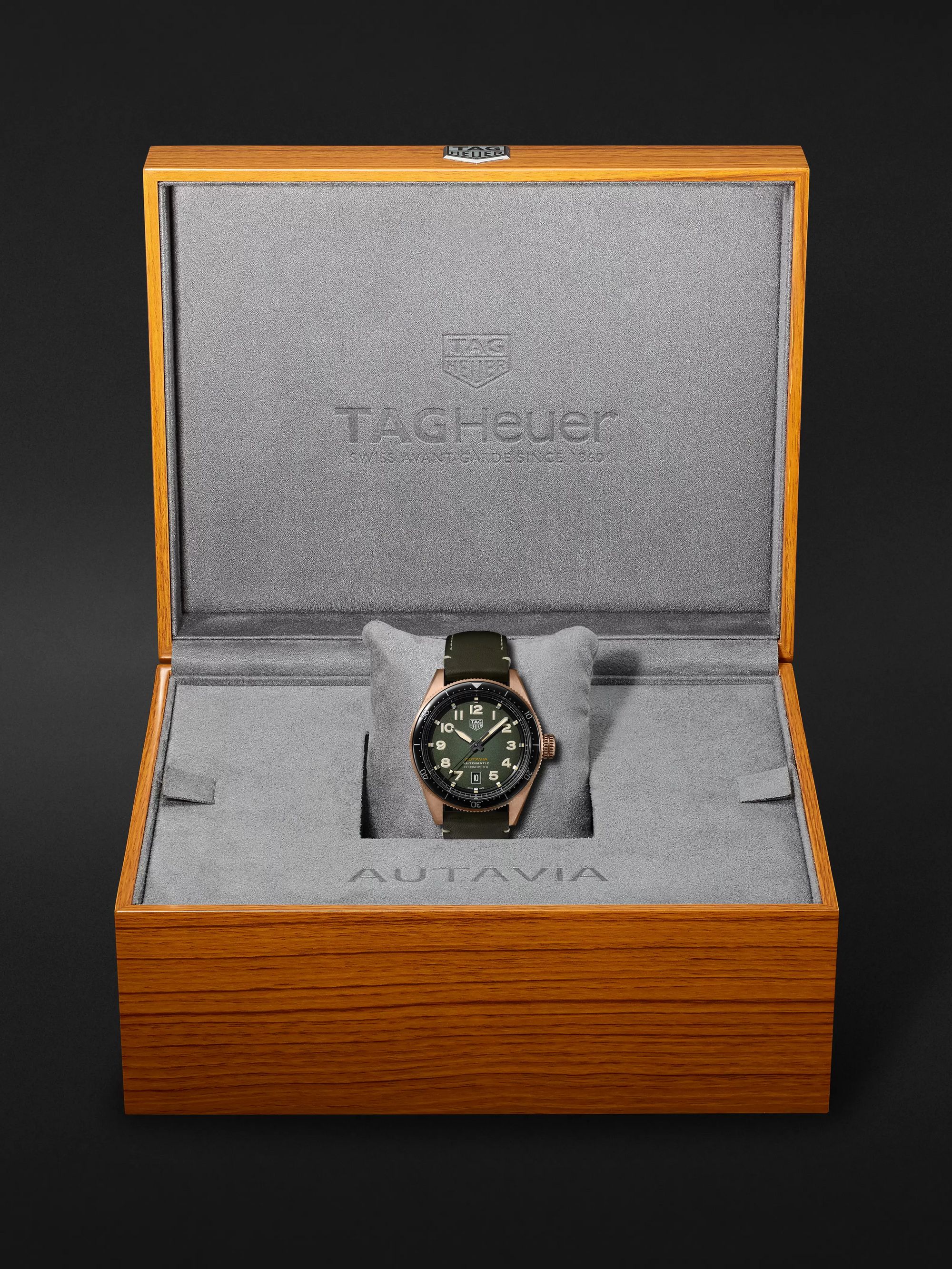 TAG Heuer Autavia Automatic Chronometer 42mm Bronze and Leather Watch, Ref. No. WBE5190.FC8268