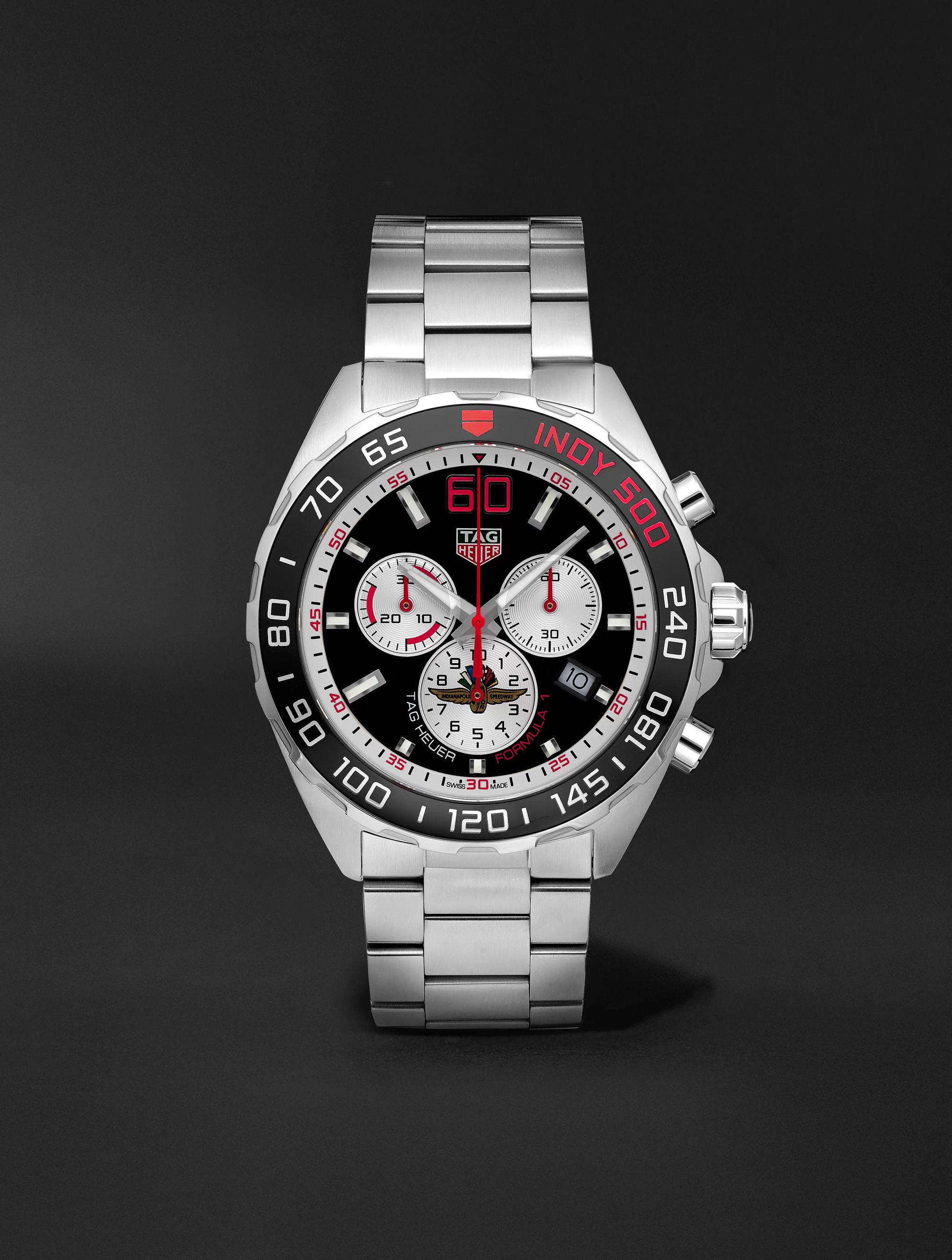TAG Heuer Formula 1 Indy 500 Limited Edition Chronograph 43mm Stainless Steel Watch, Ref. No. CAZ101V.BA0842
