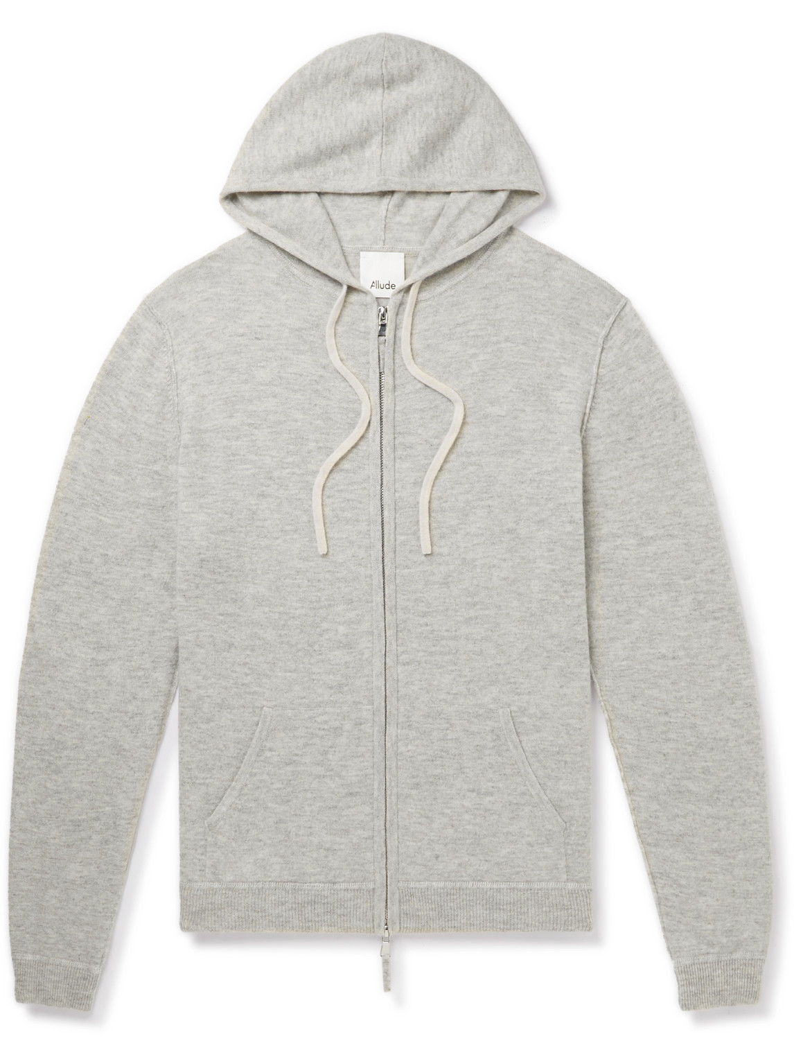 Allude Virgin Wool And Cashmere Blend Zip-up Hoodie In Gray