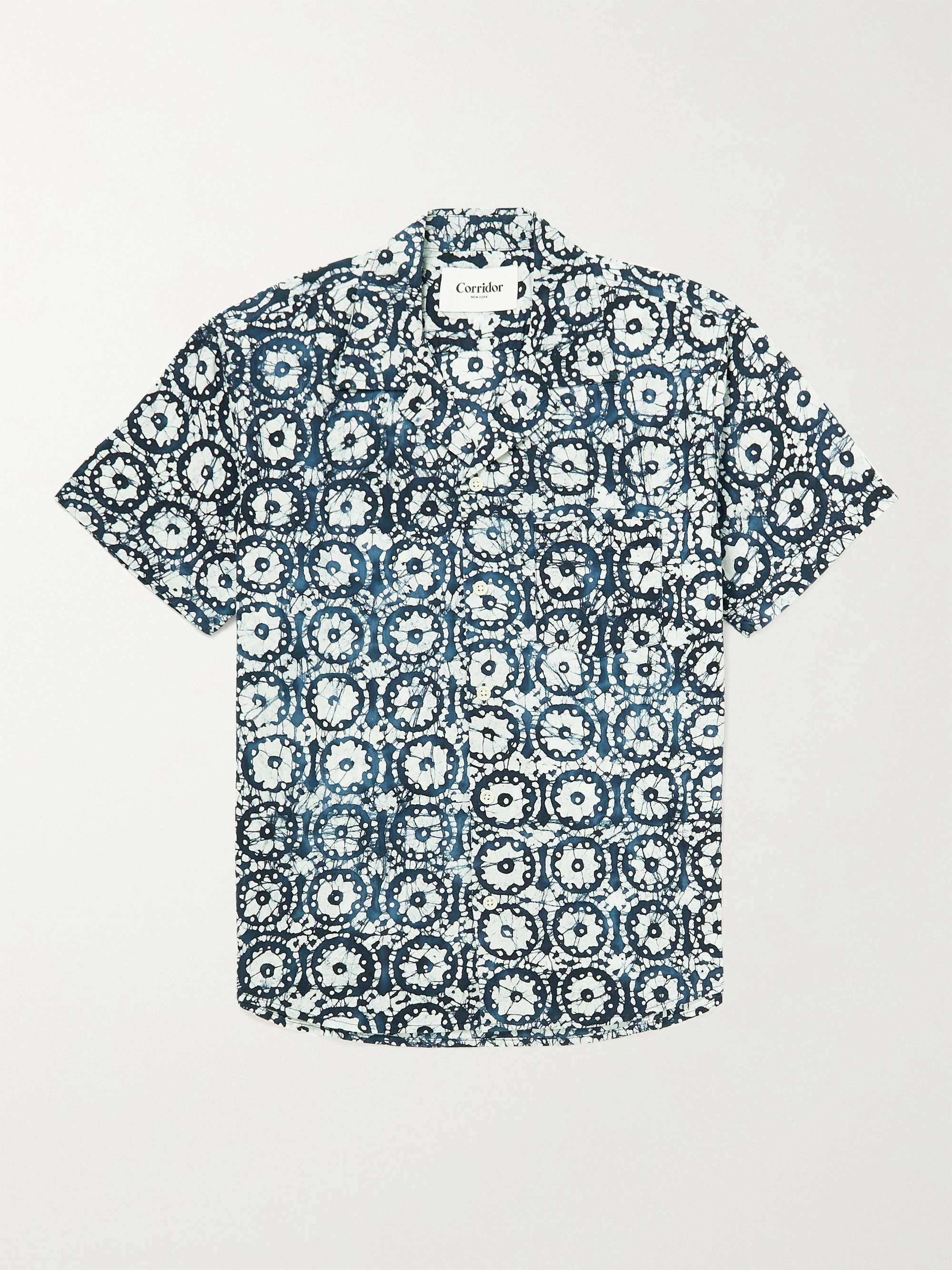 CORRIDOR Convertible-Collar Printed Cotton Shirt