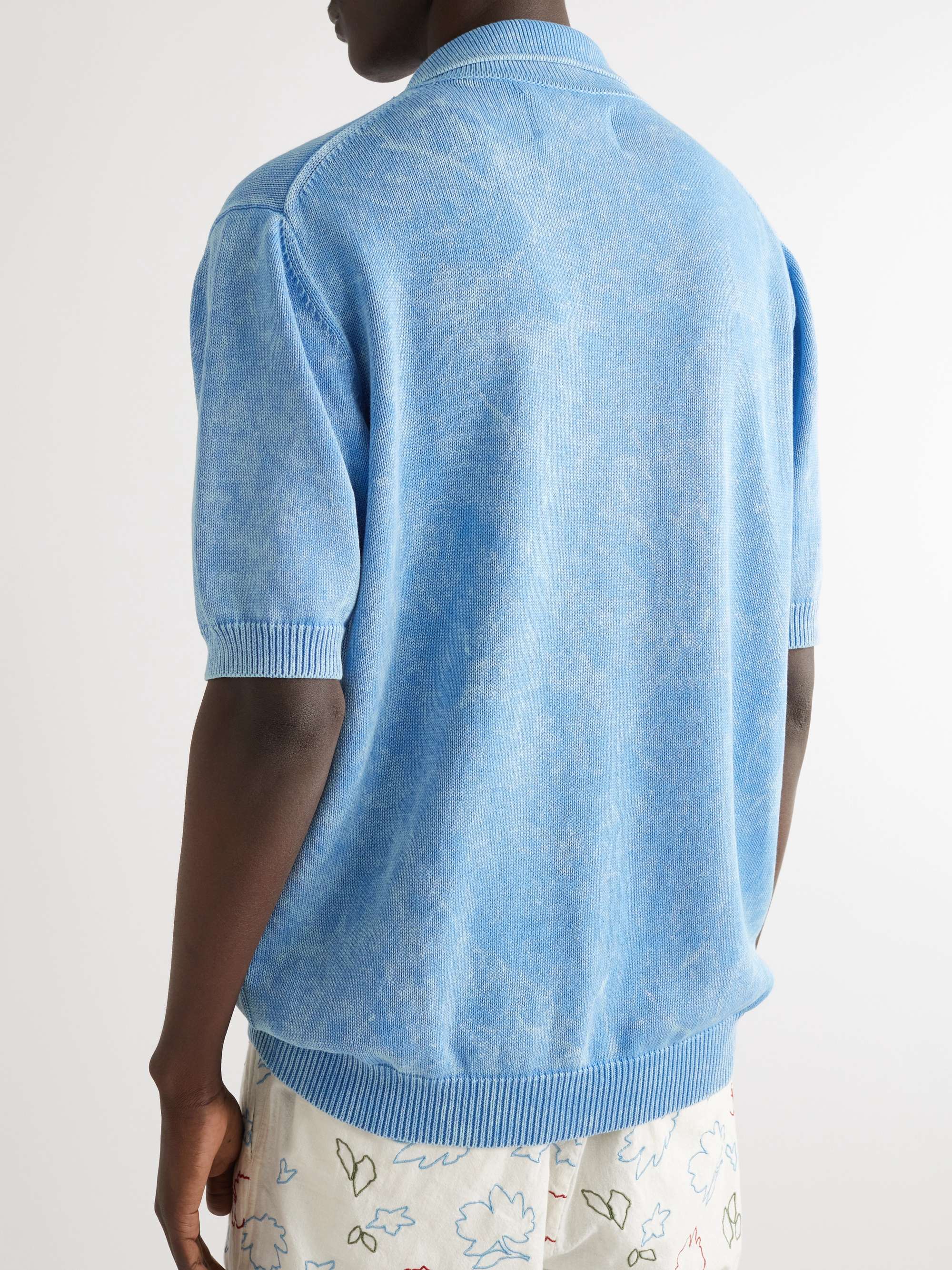 CORRIDOR Tie-Dyed Cotton Polo Shirt