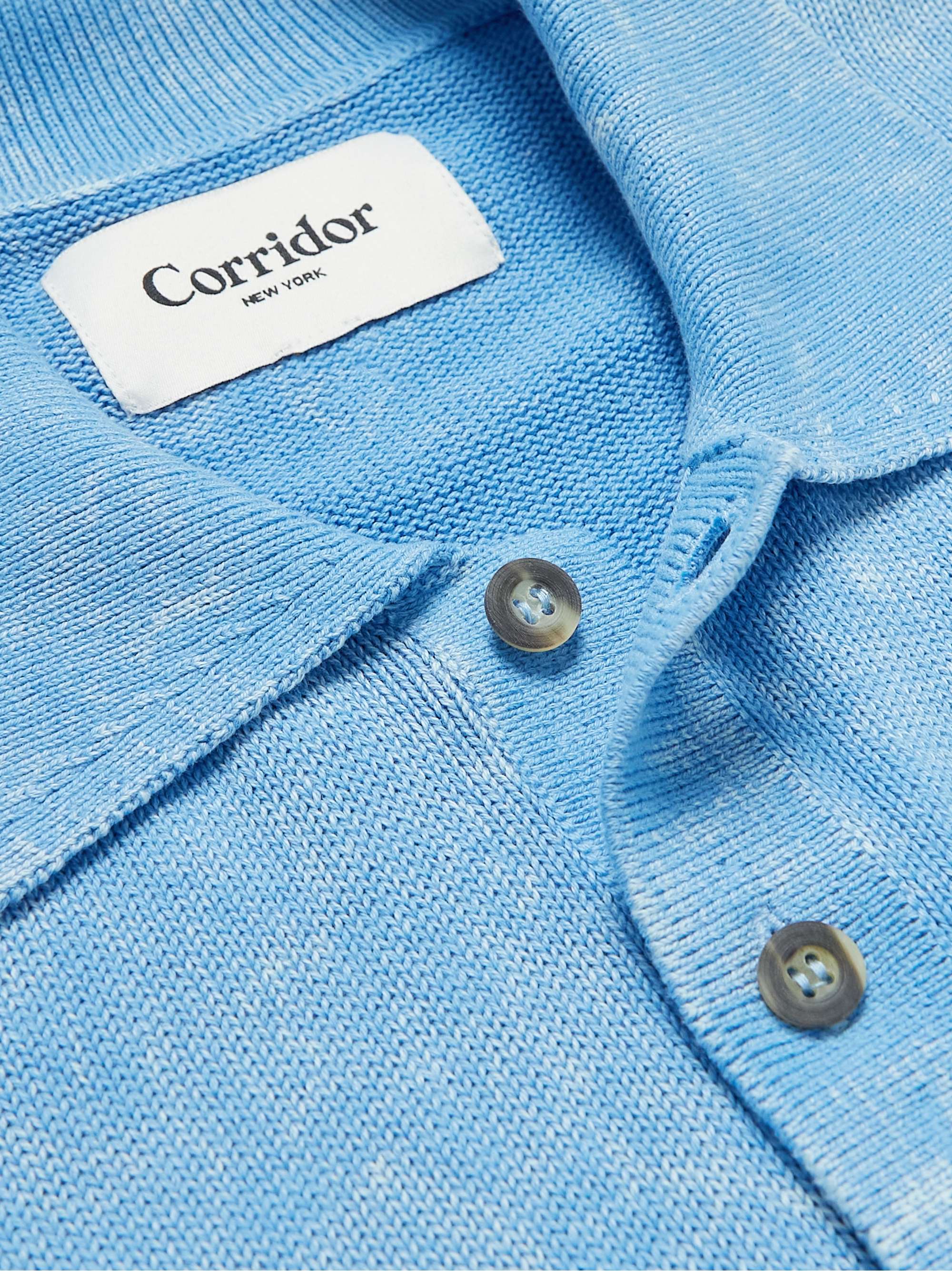 CORRIDOR Tie-Dyed Cotton Polo Shirt