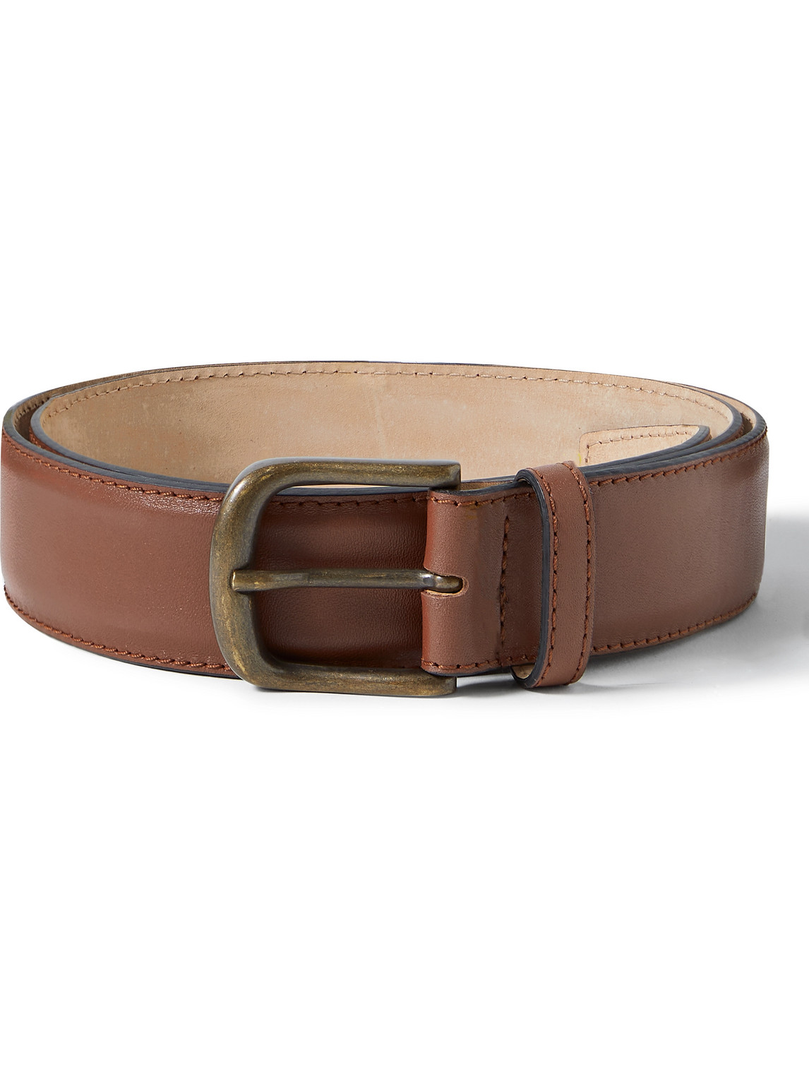 Anderson & Sheppard 3cm Leather Belt In Brown