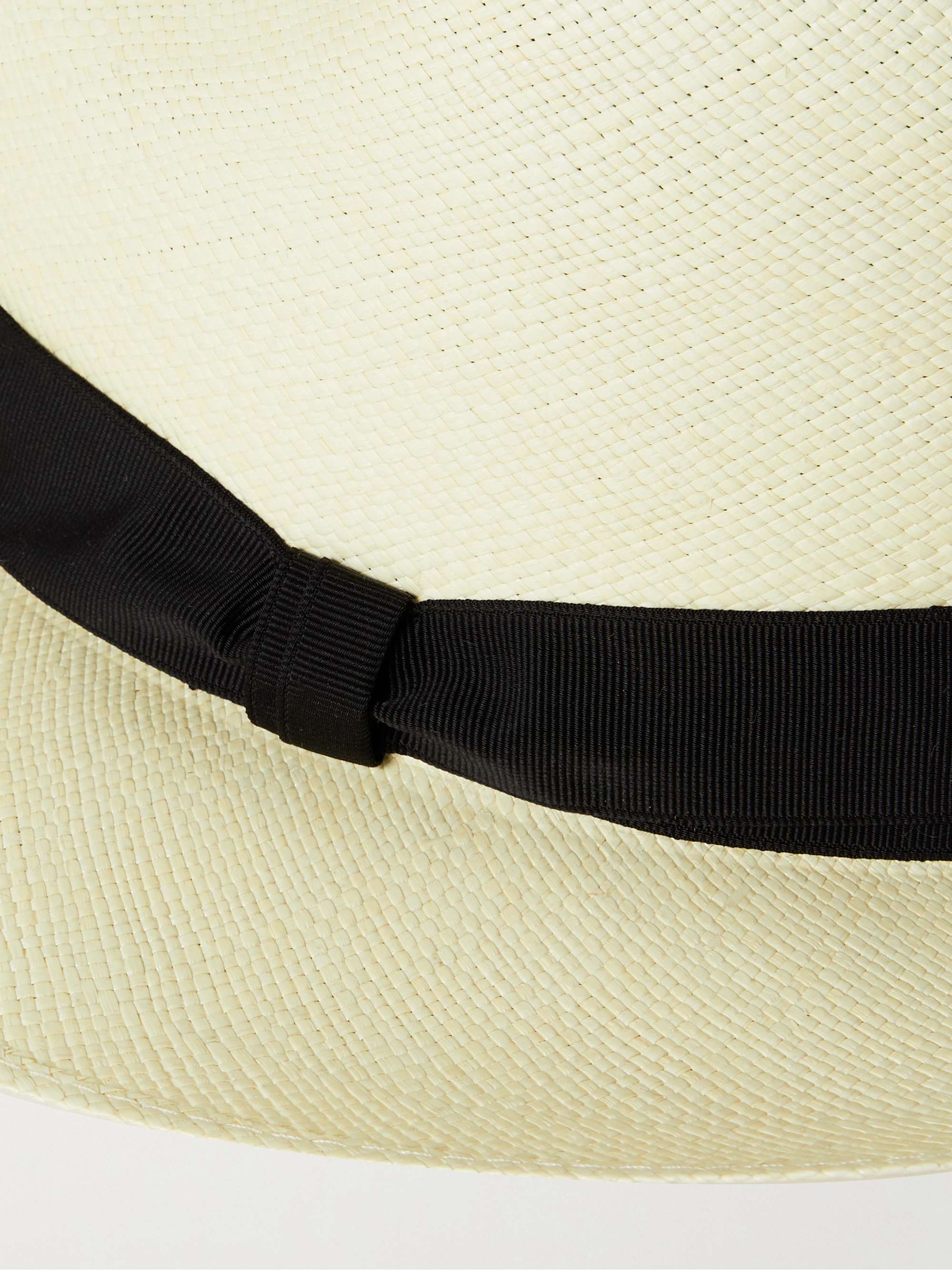 ANDERSON & SHEPPARD Grosgrain-Trimmed Straw Trilby Hat