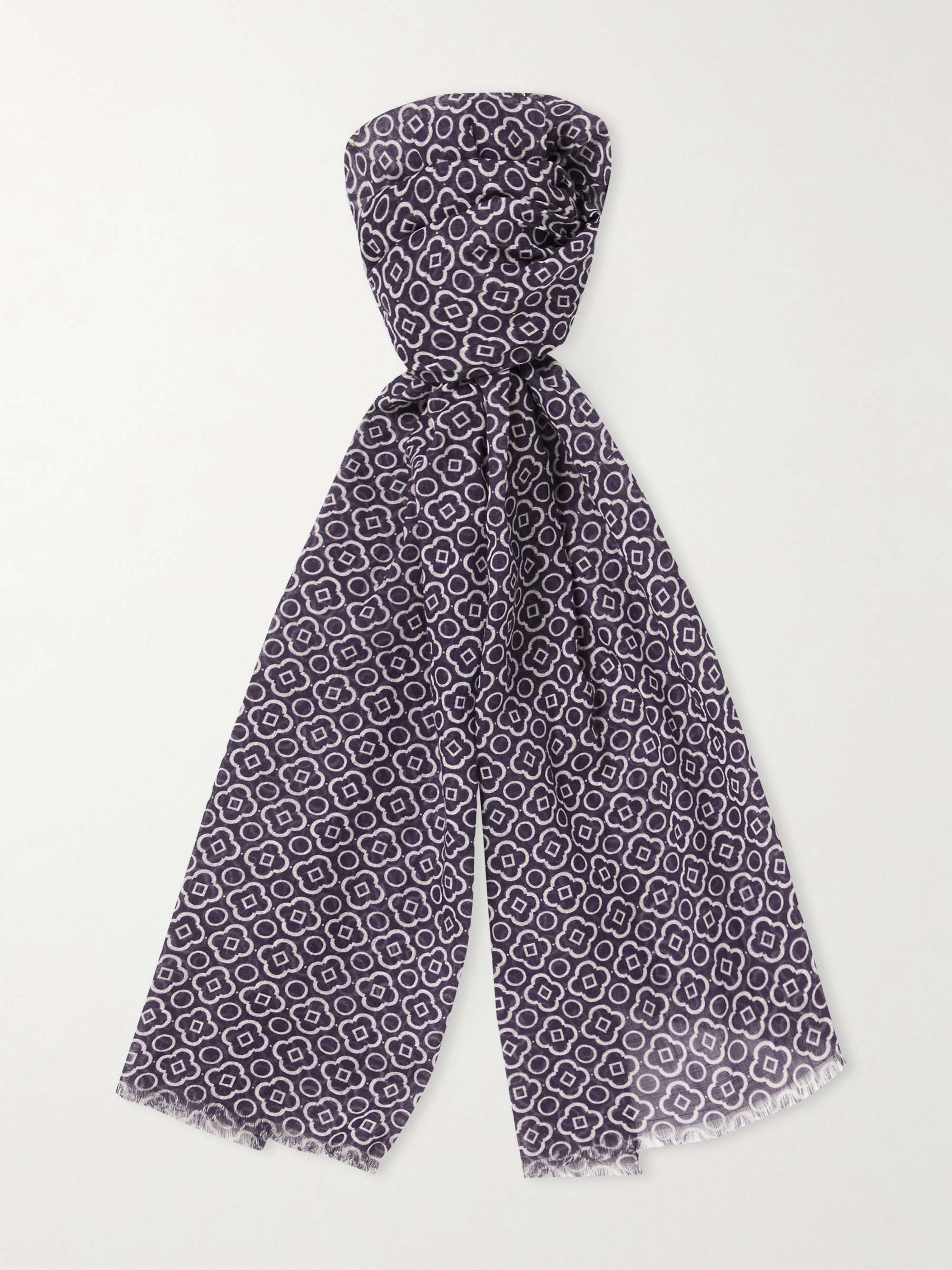 ANDERSON & SHEPPARD Printed Cotton-Voile Scarf