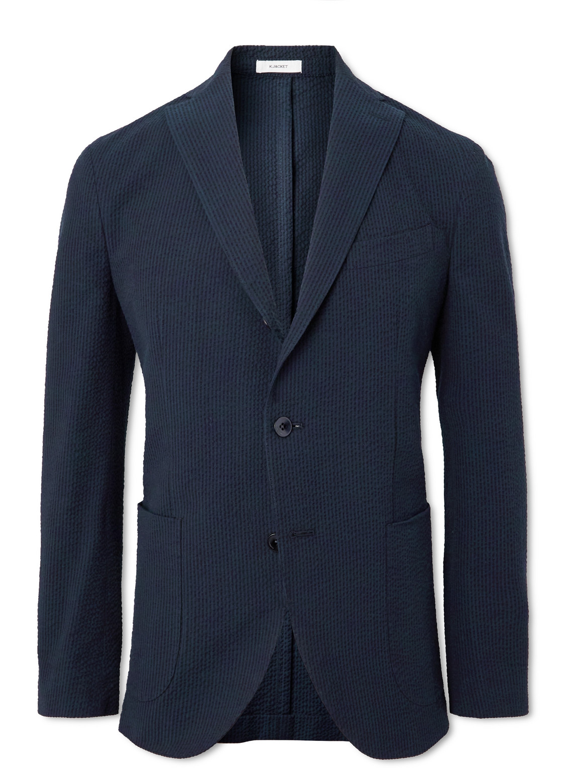 Boglioli Slim-fit Unstructured Cotton-seersucker Blazer In Blue | ModeSens
