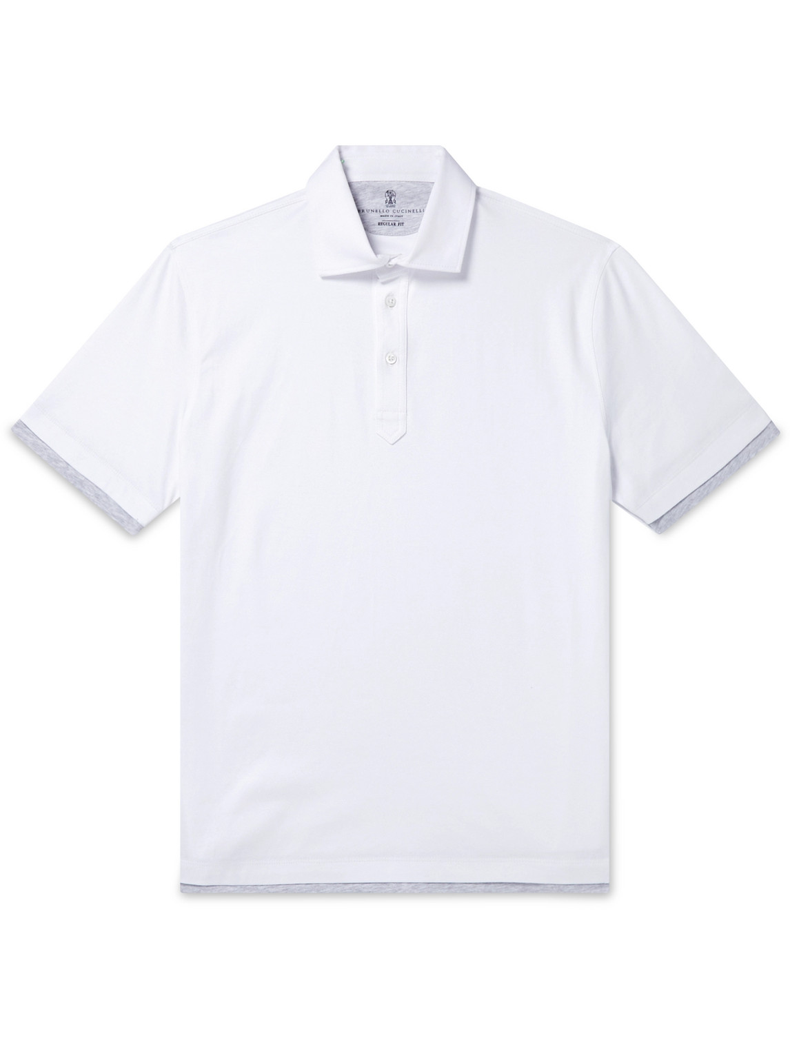 Brunello Cucinelli Layered Cotton-Jersey Polo Shirt