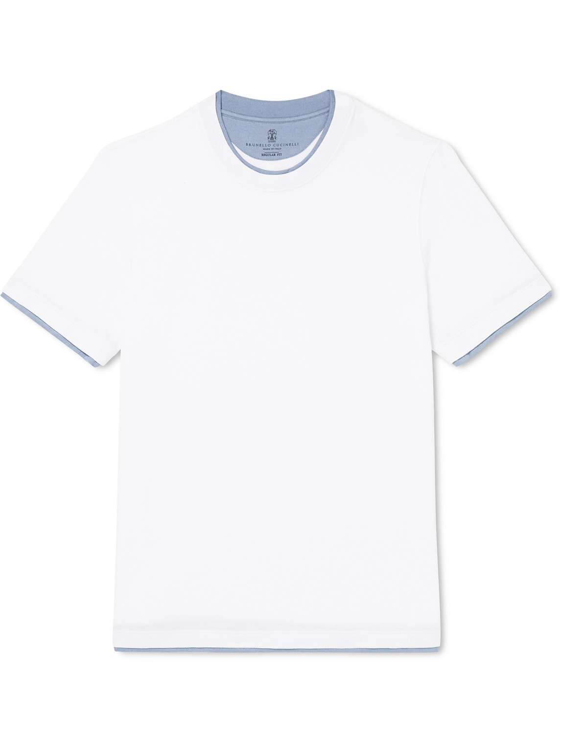 Slim-Fit Layered Cotton and Linen-Blend Jersey T-Shirt
