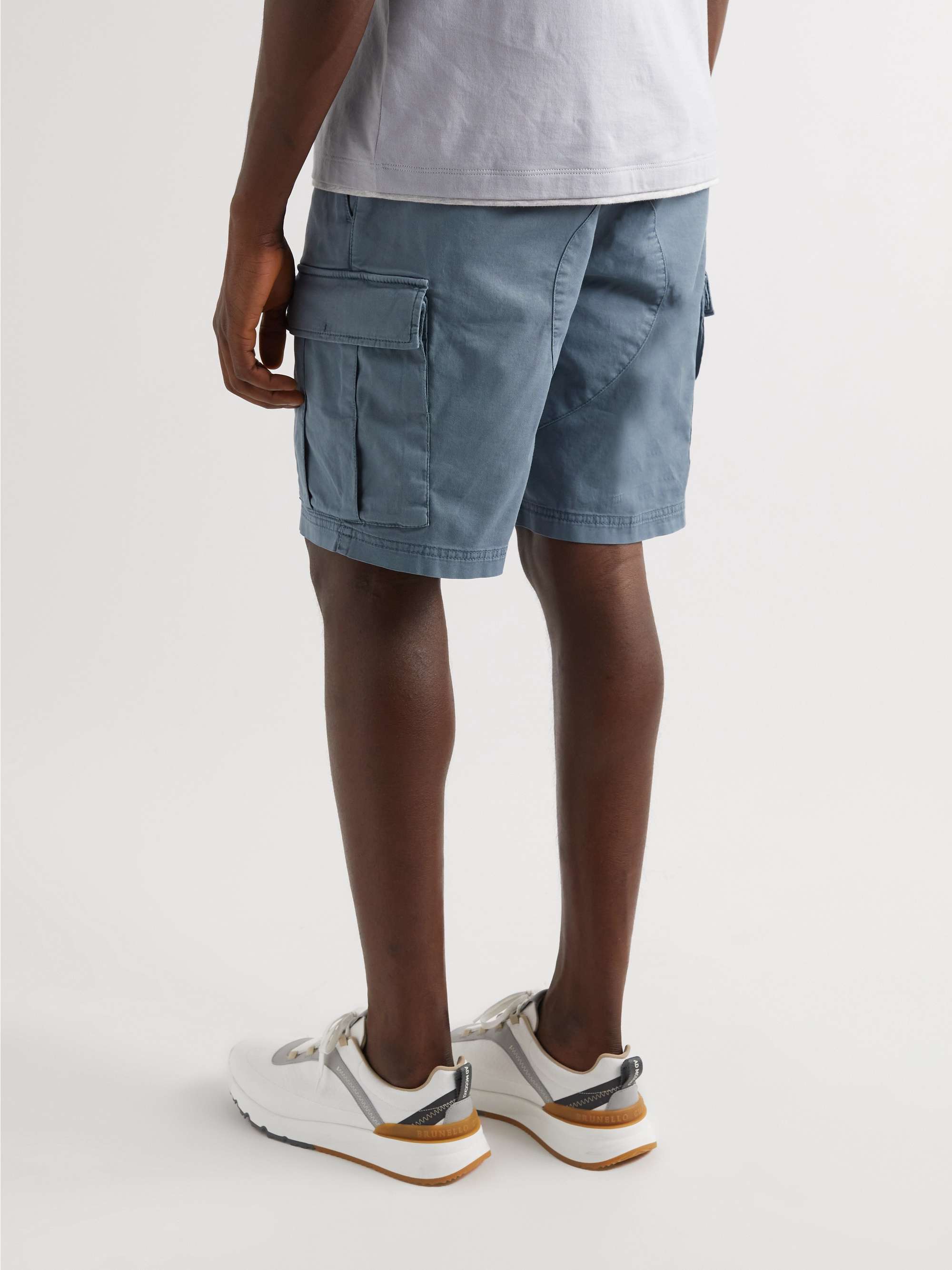 BRUNELLO CUCINELLI Straight-Leg Cotton-Blend Gabardine Cargo Shorts