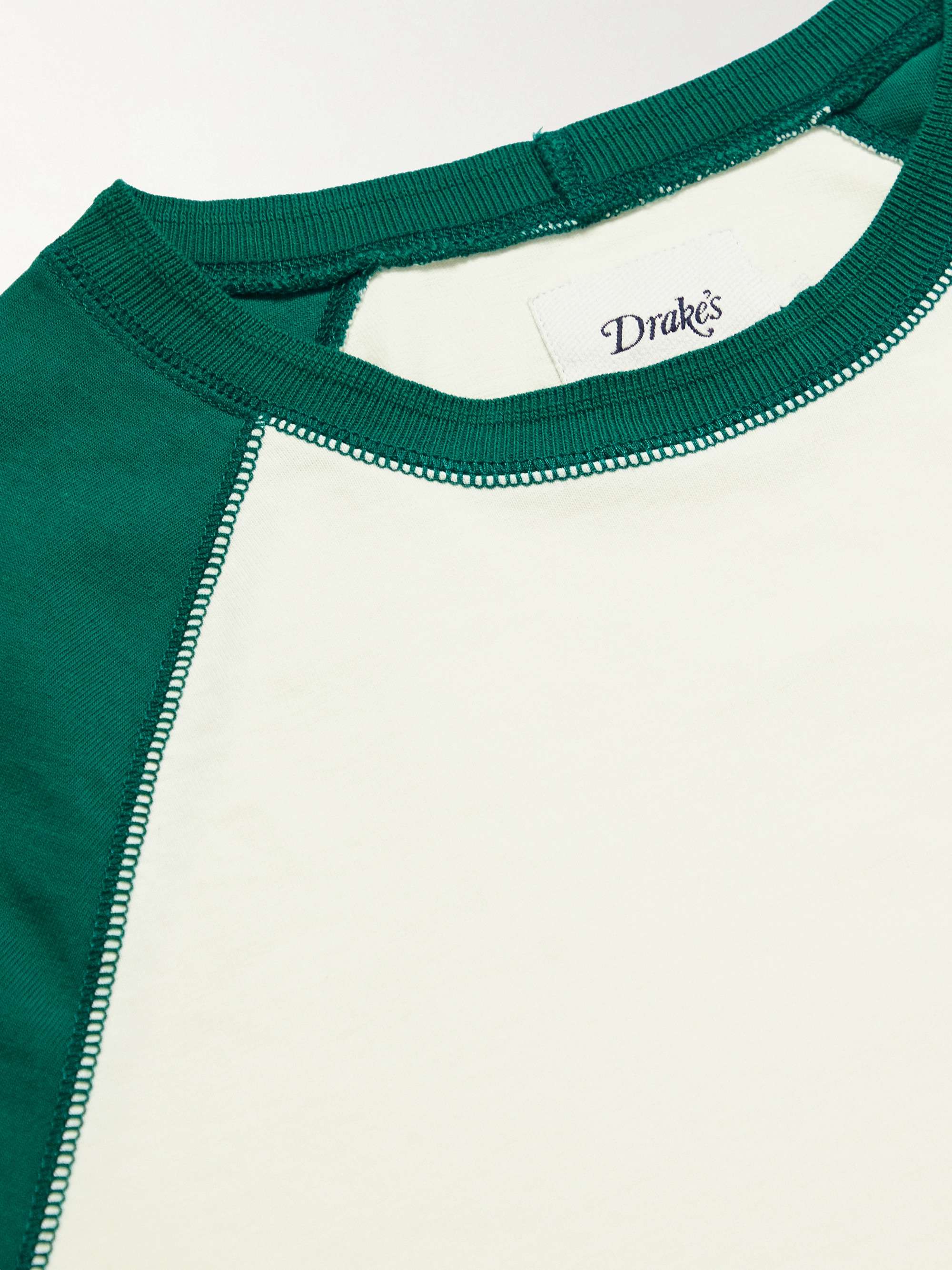 DRAKE'S Logo-Embroidered Cotton-Jersey T-Shirt