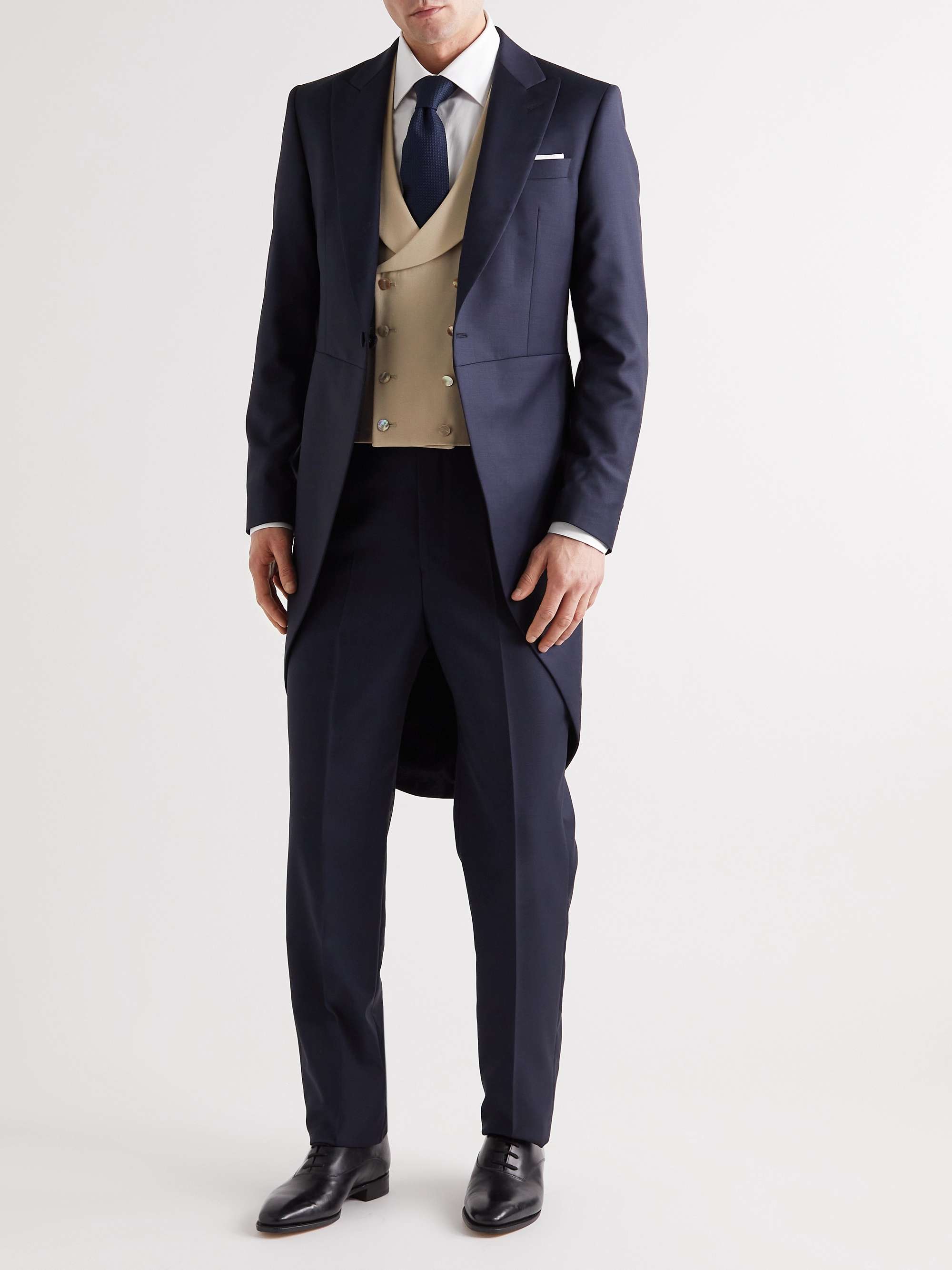 FAVOURBROOK Slim-Fit Double-Breasted Linen-Jacquard Waistcoat