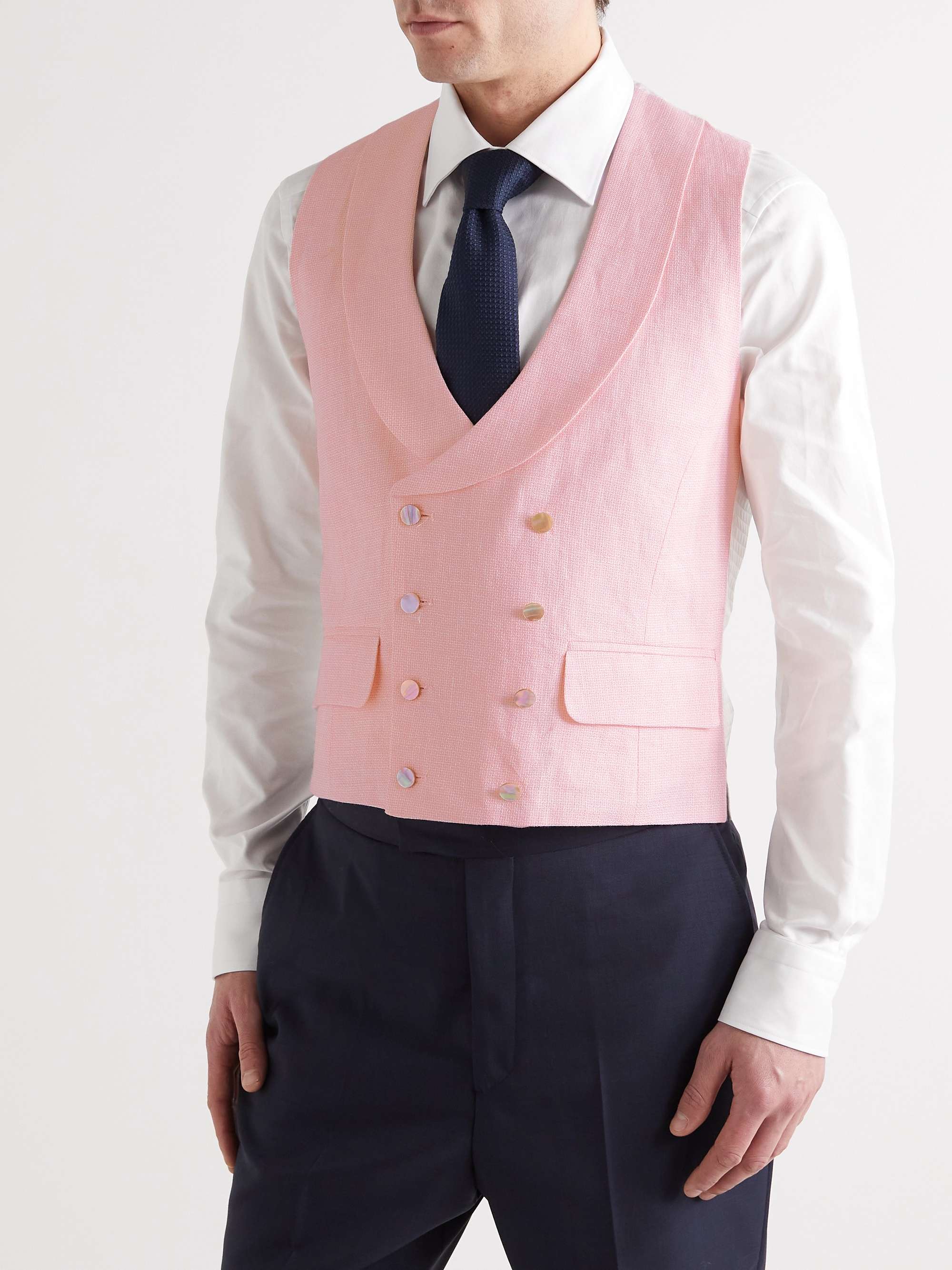 FAVOURBROOK Slim-Fit Double-Breasted Wool Waistcoat