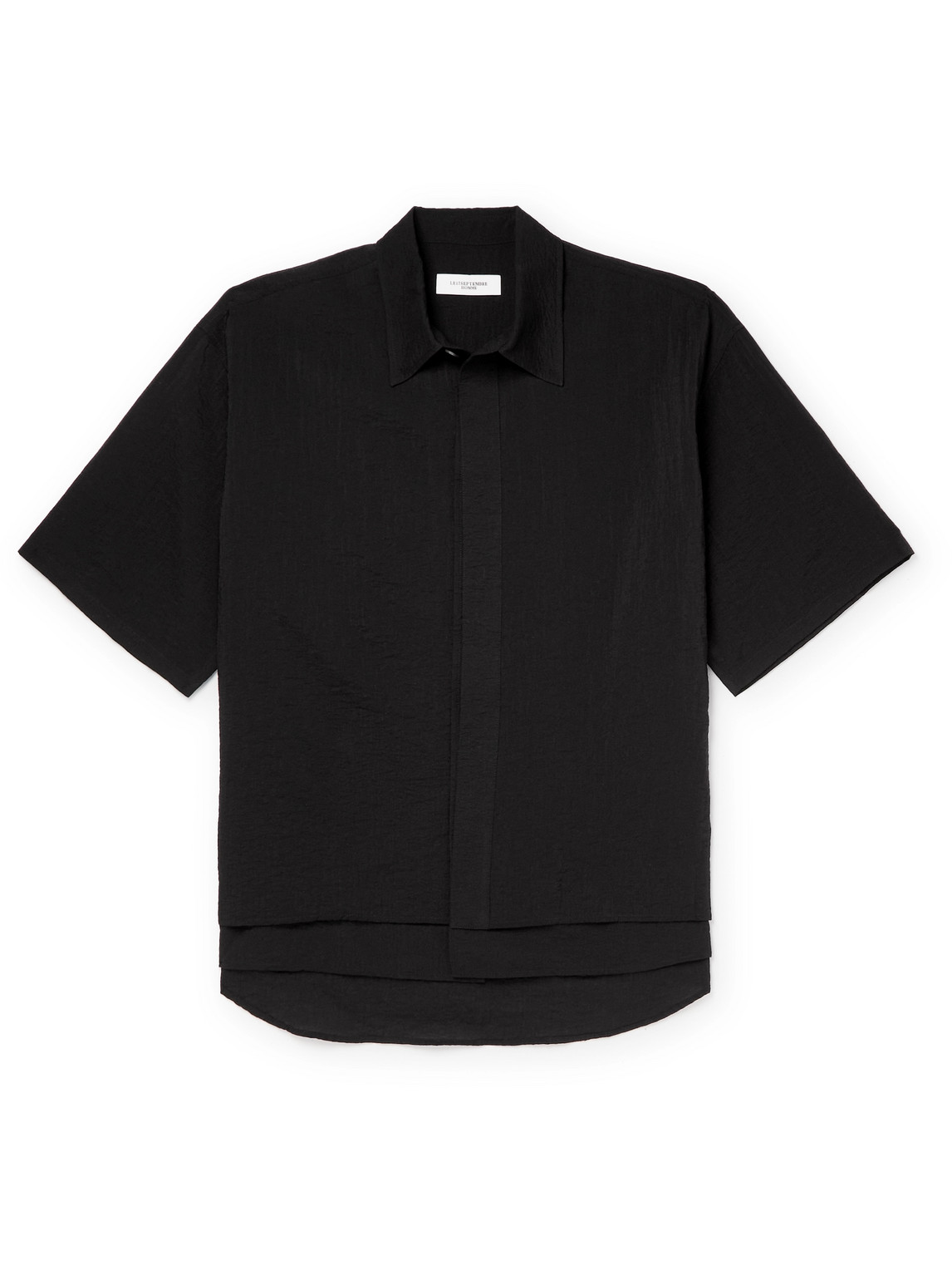 Le 17 Septembre Layered Faille Shirt In Black