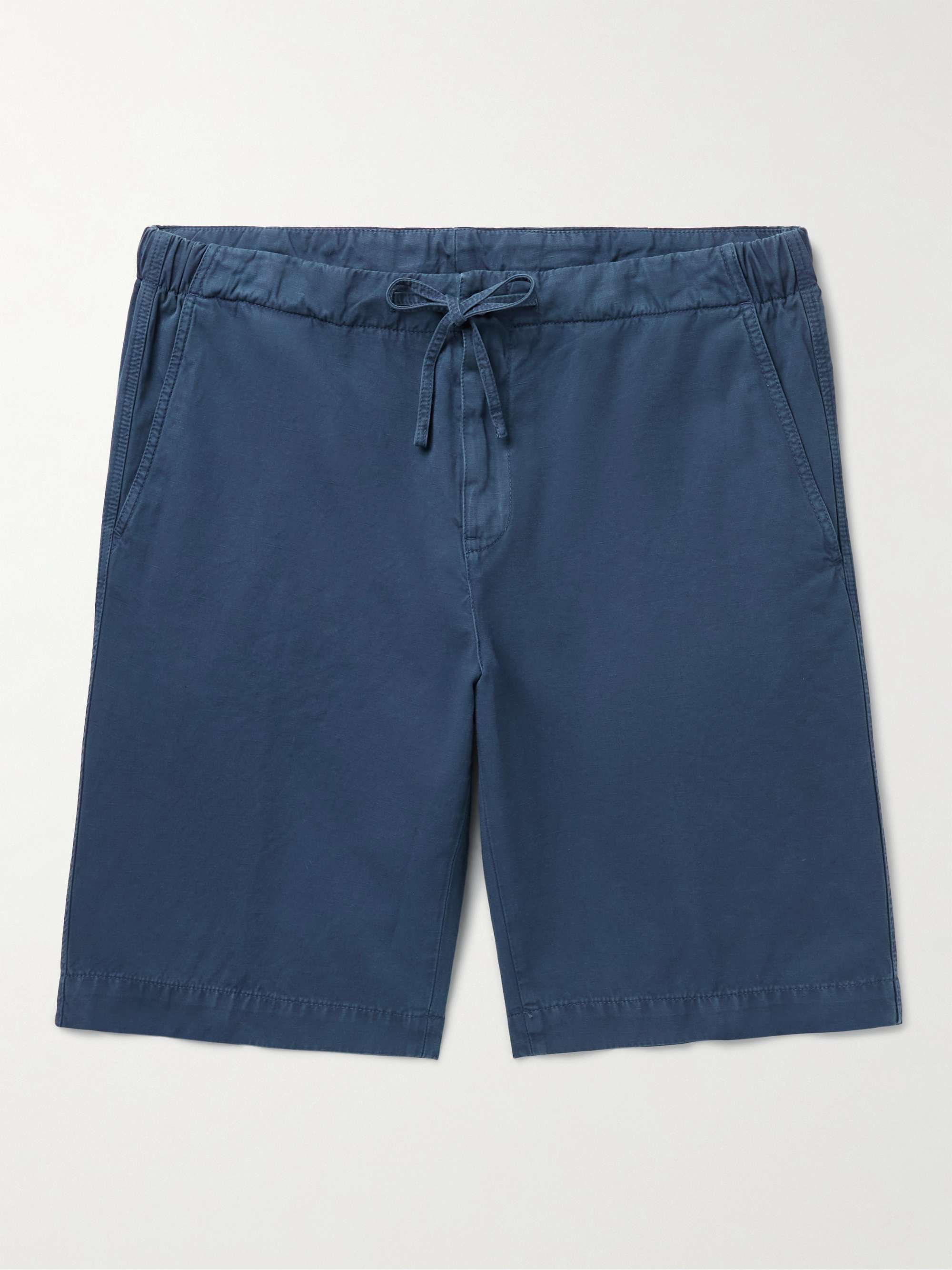 LORO PIANA Straight-Leg Cotton and Linen-Blend Drawstring Bermuda Shorts