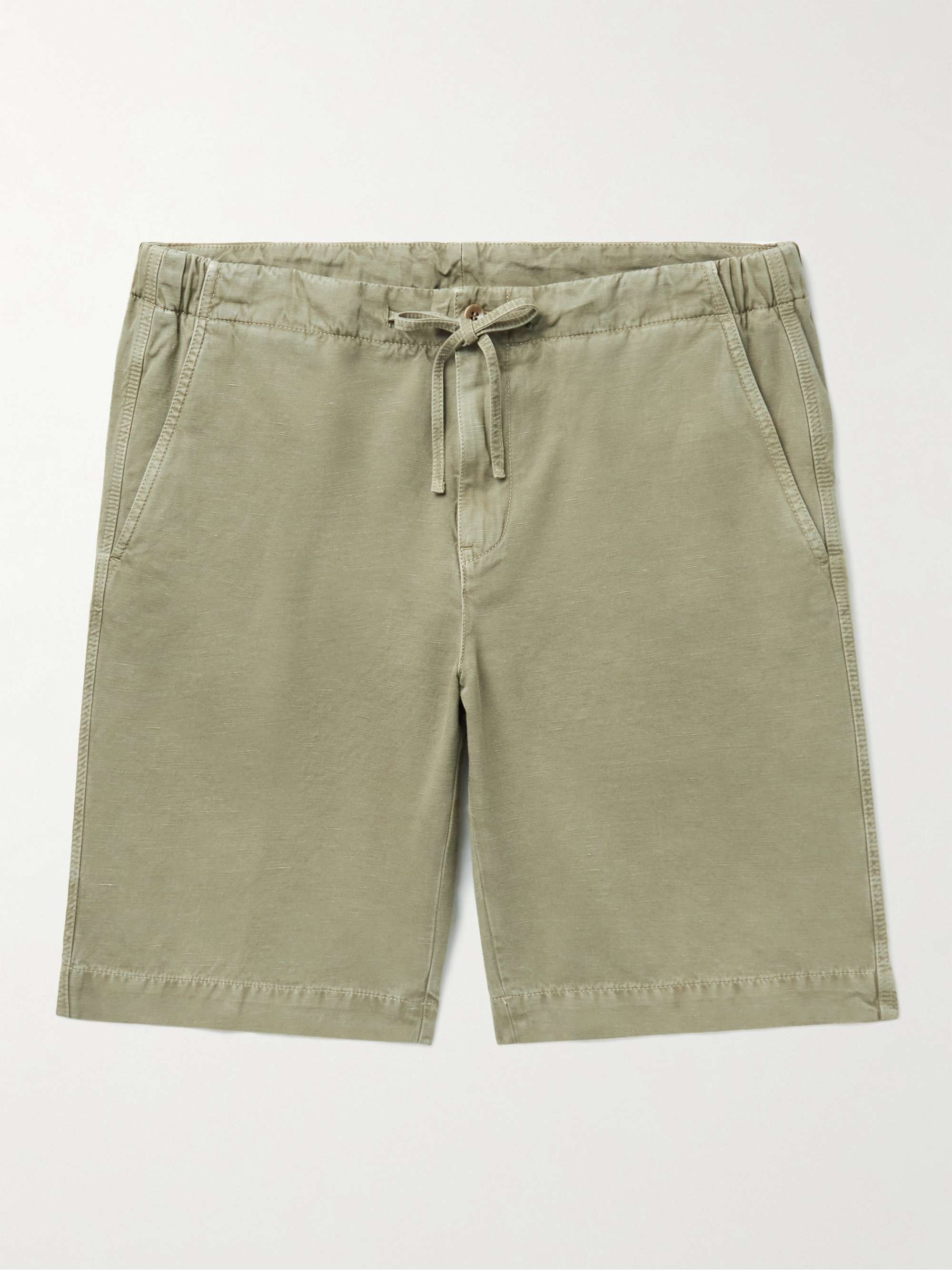 LORO PIANA Straight-Leg Cotton and Linen-Blend Drawstring Bermuda Shorts