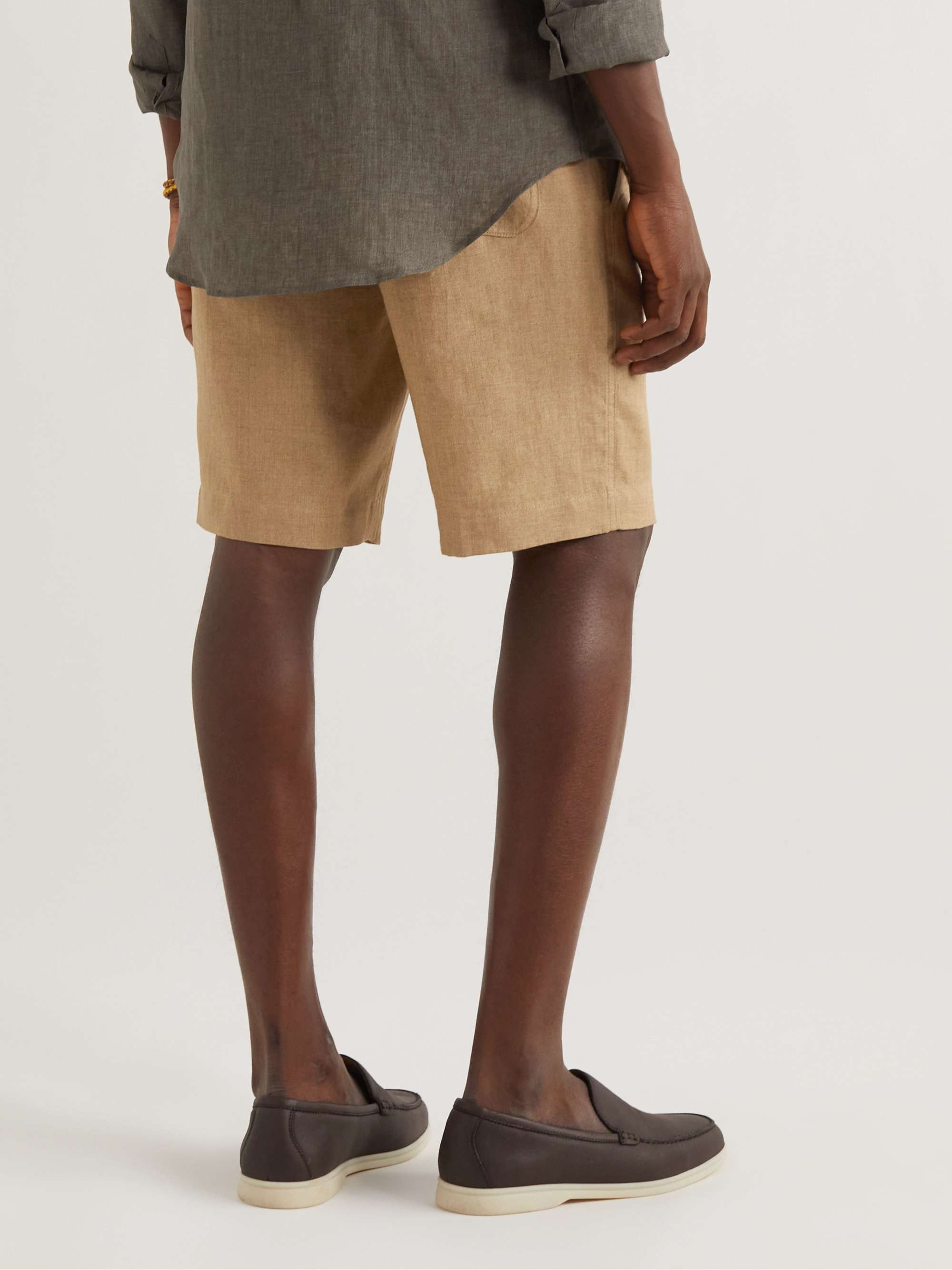 LORO PIANA Straight-Leg Linen Drawstring Bermuda Shorts