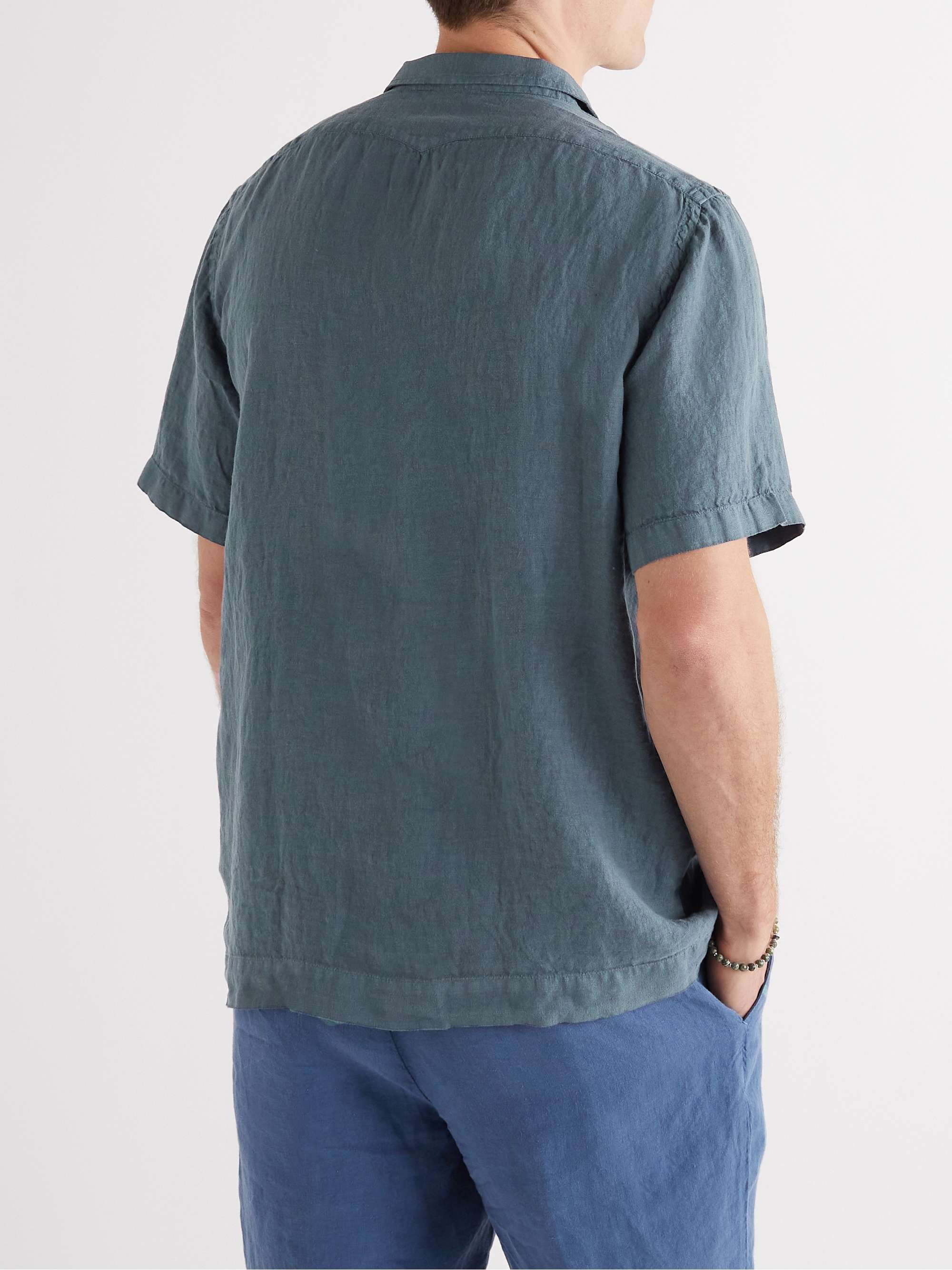 MASSIMO ALBA Revere Linen-Gauze Shirt