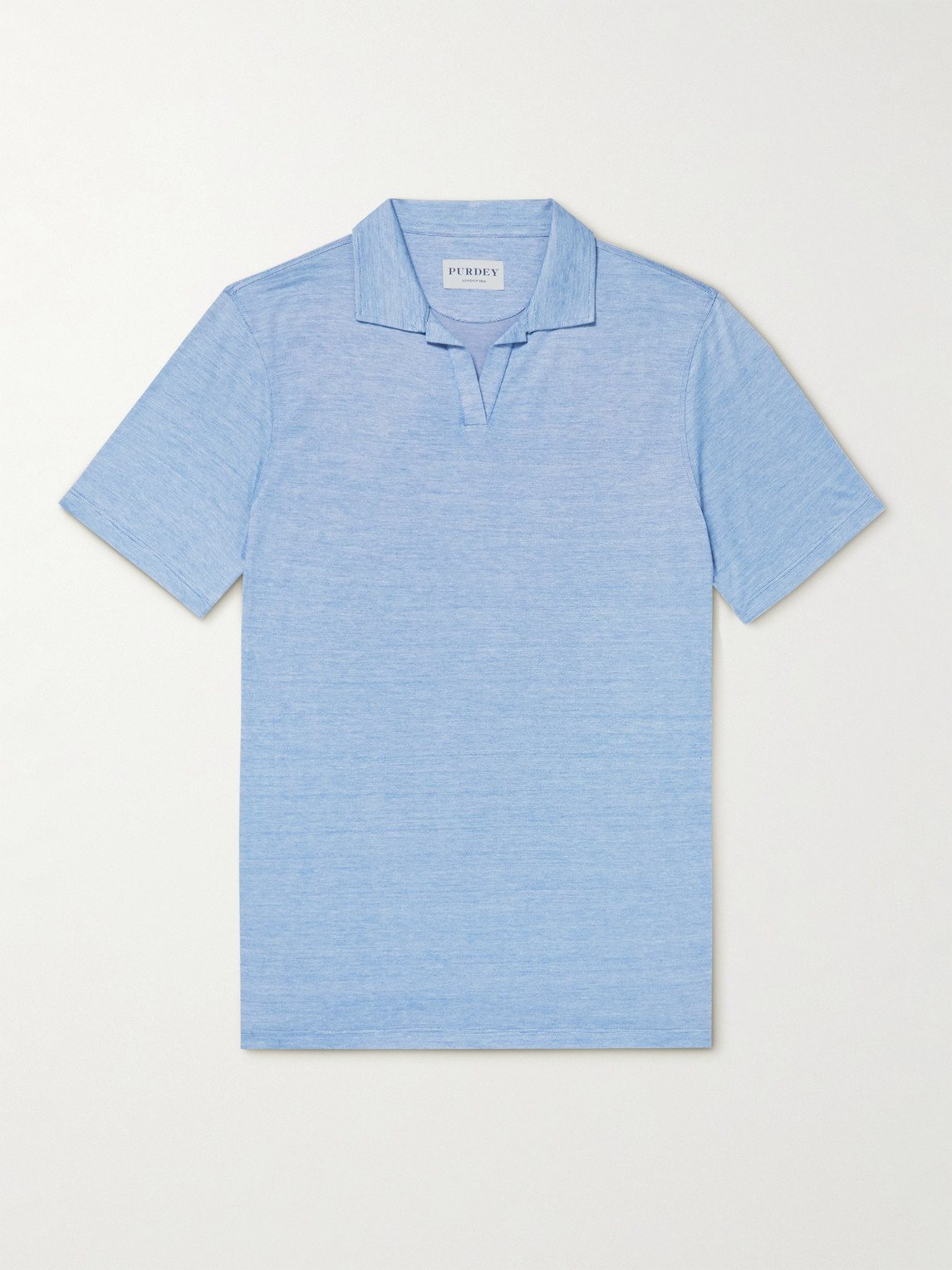 Purdey Stretch-cotton And Modal-blend Polo Shirt In Blue