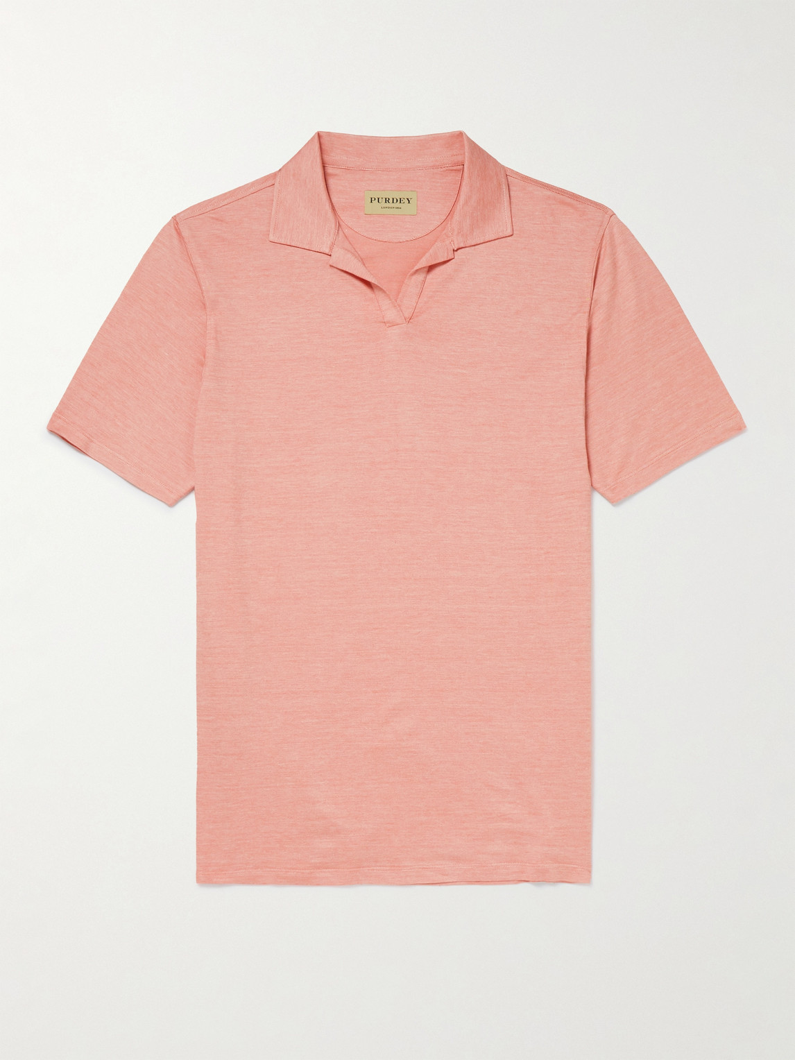 Purdey Stretch-cotton And Modal-blend Polo Shirt In Pink
