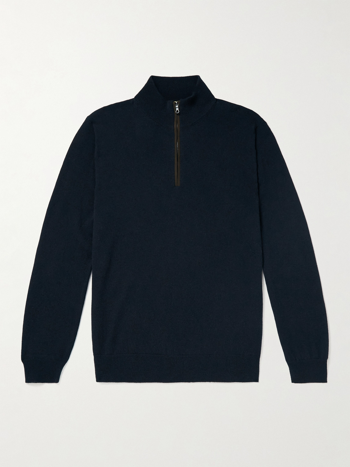 Purdey Cashmere Half-zip Sweater In Blue