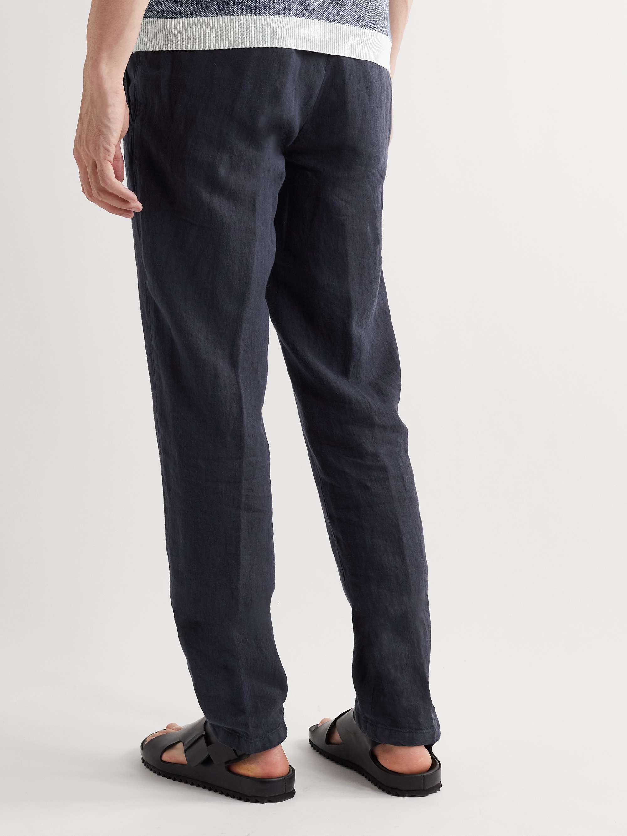 THOM SWEENEY Slim-Fit Linen Drawstring Trousers