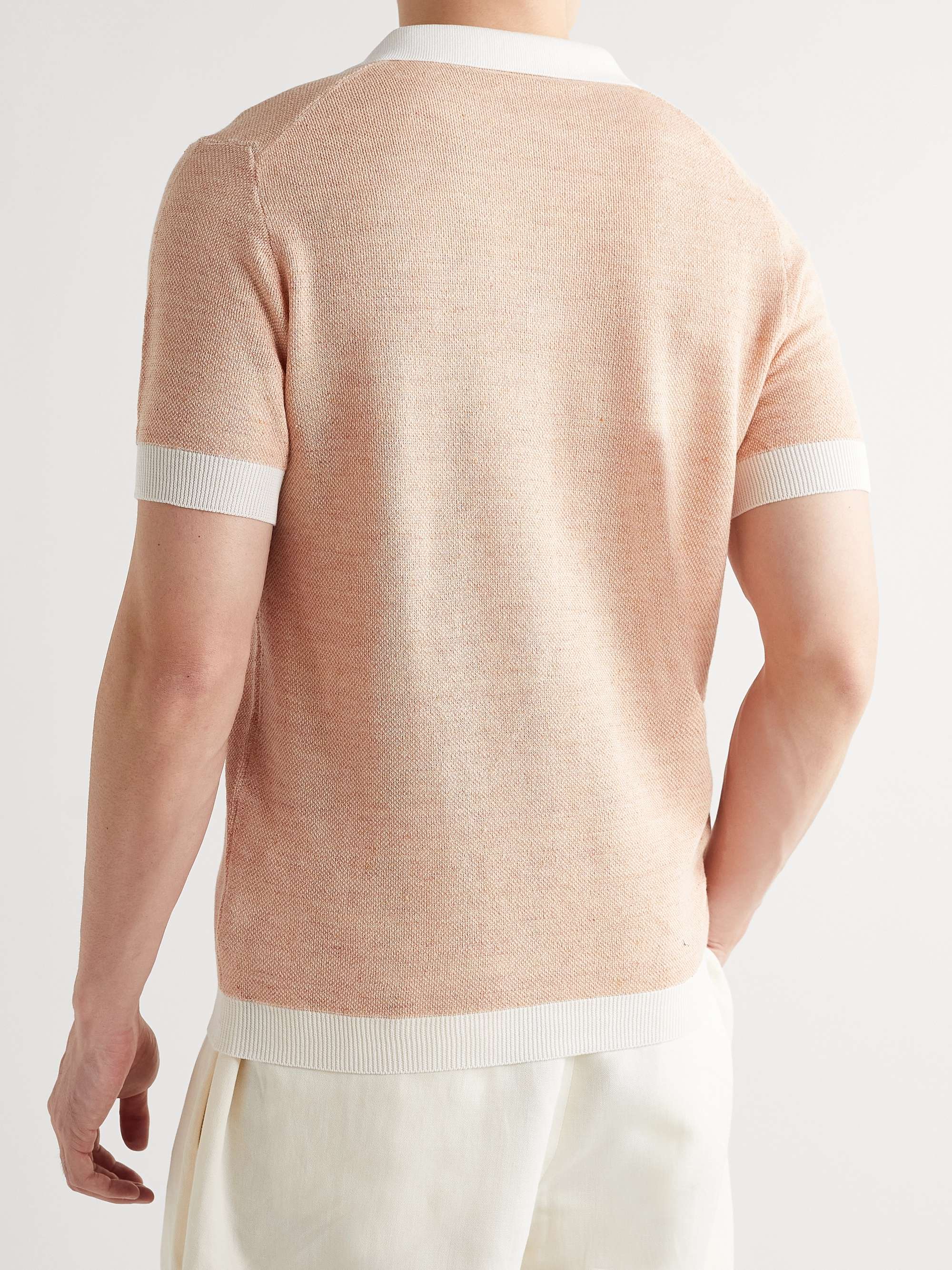 THOM SWEENEY Cotton and Linen-Blend Polo Shirt