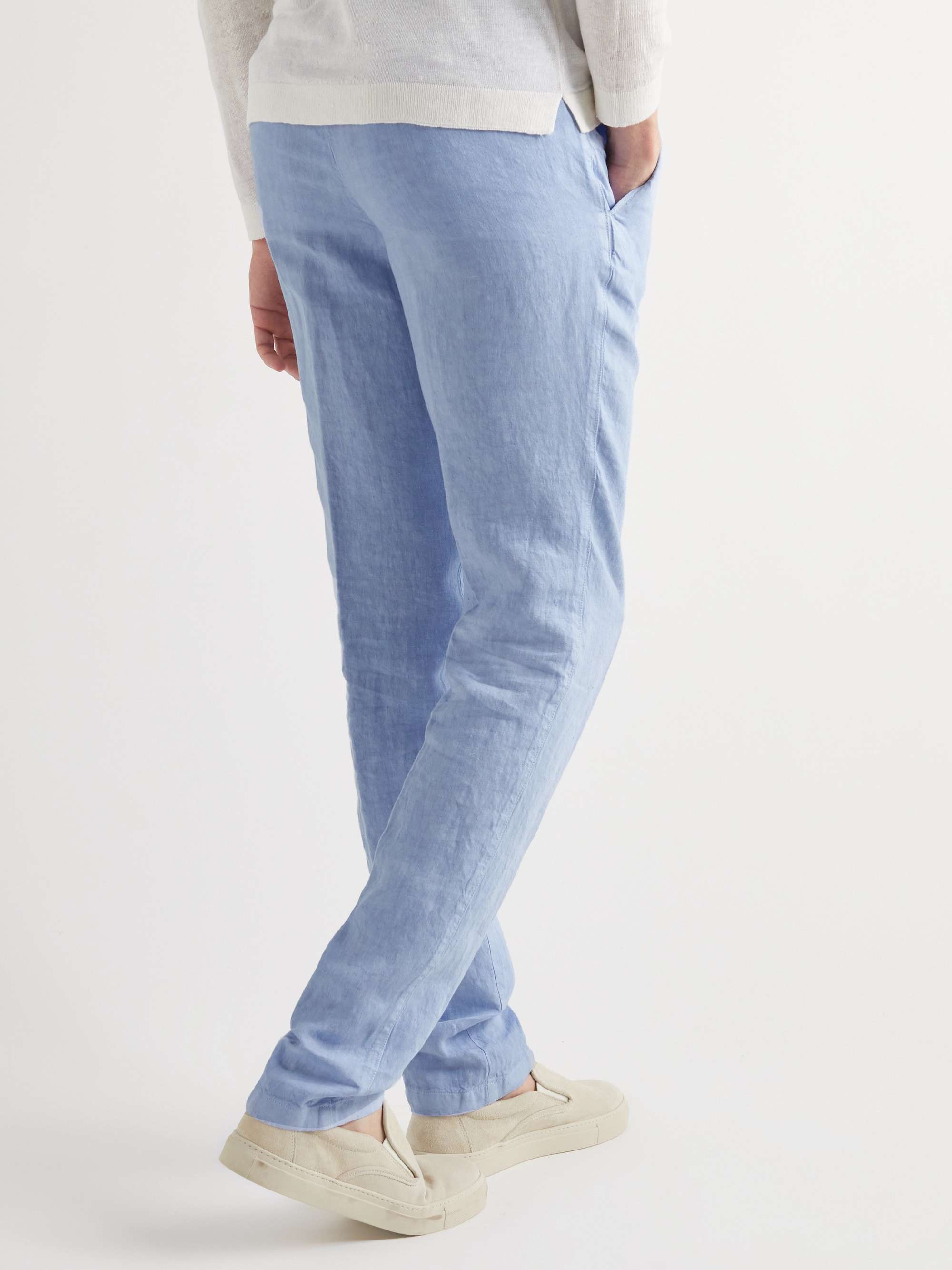 THOM SWEENEY Slim-Fit Linen Drawstring Trousers