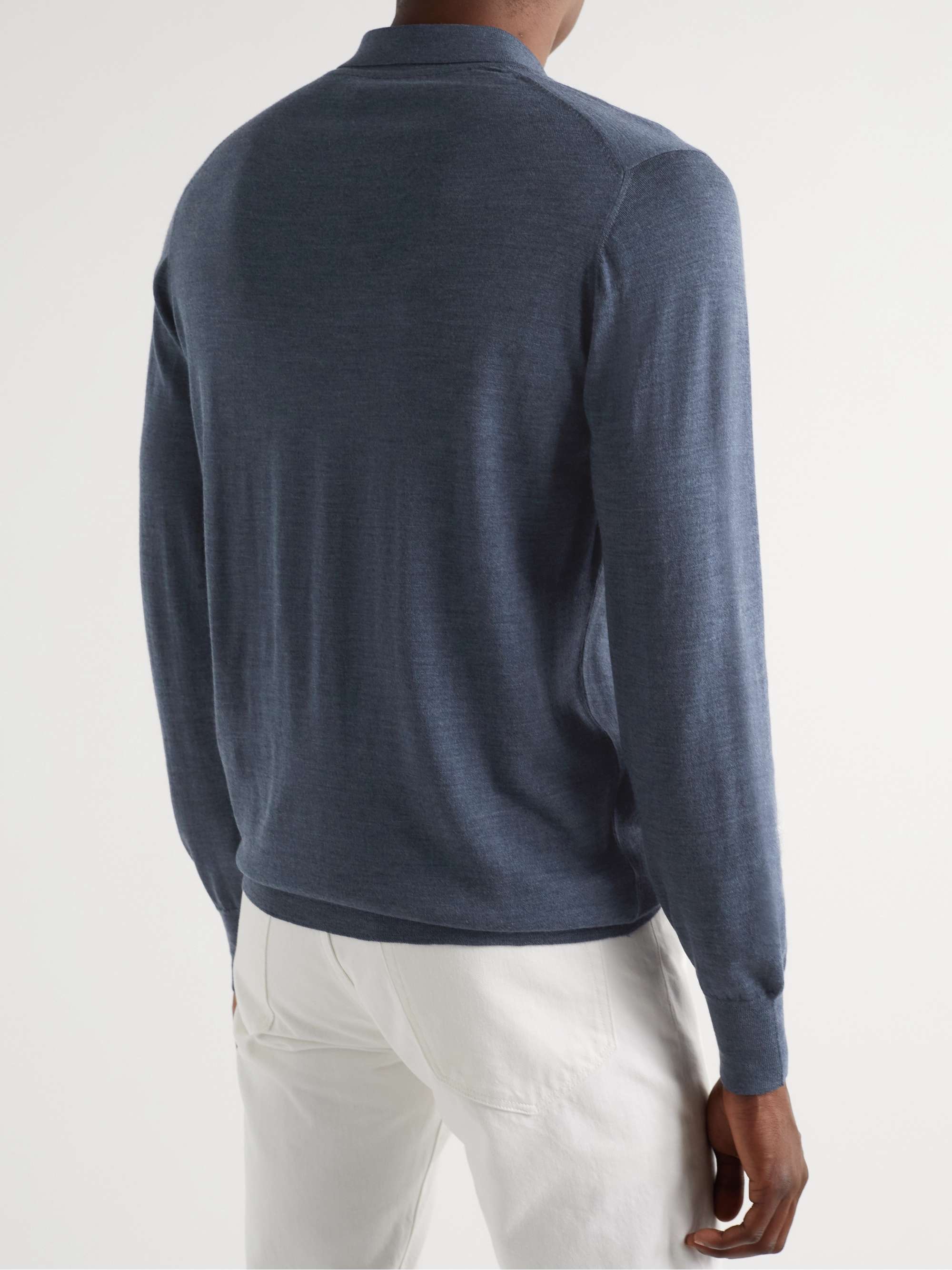 WILLIAM LOCKIE Slim-Fit Merino Wool Polo Shirt