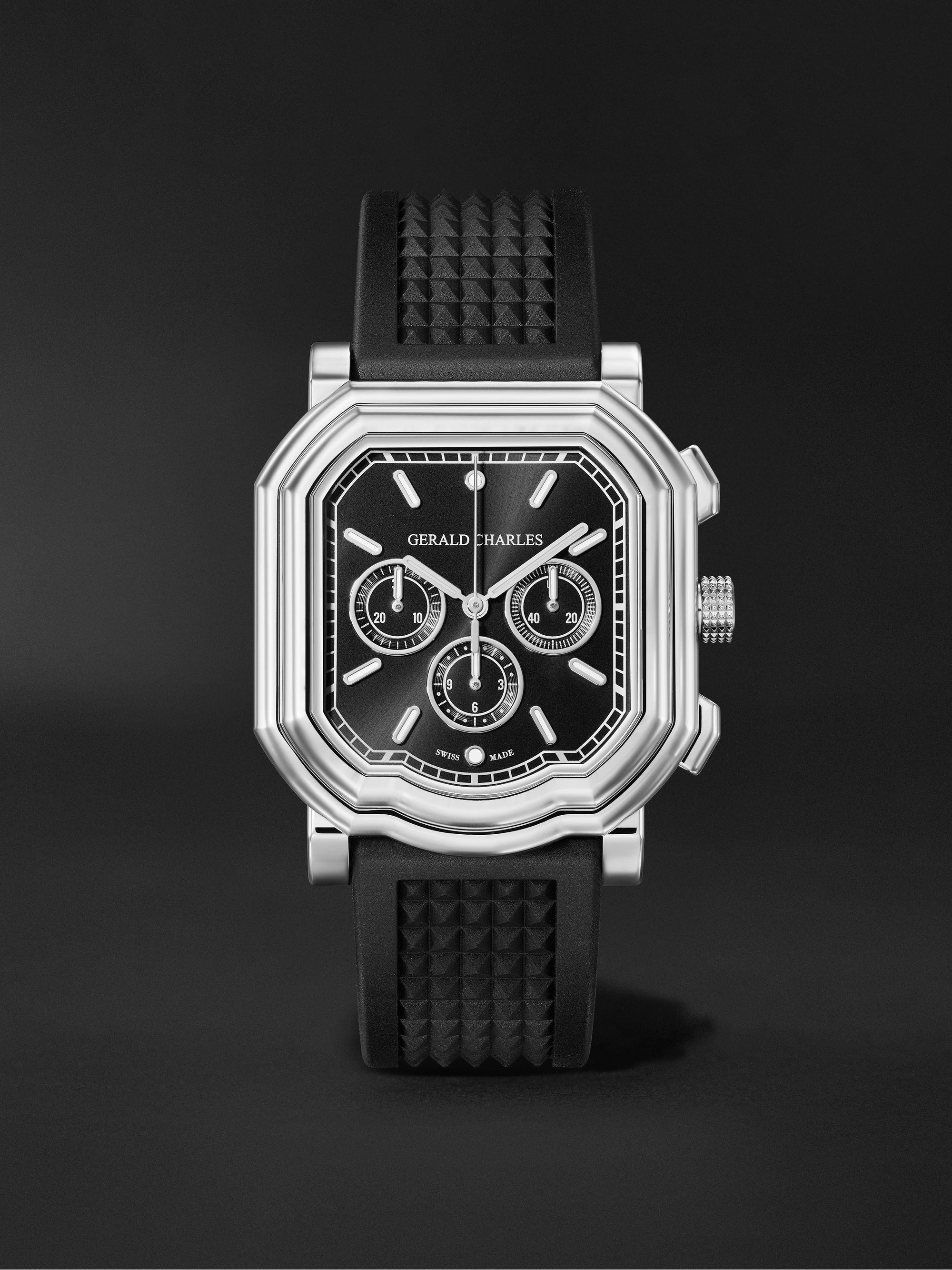 GERALD CHARLES Maestro 3.0 Automatic Chronograph 39mm Titanium and Rubber Watch, Ref.No.  GC3.0-A-02