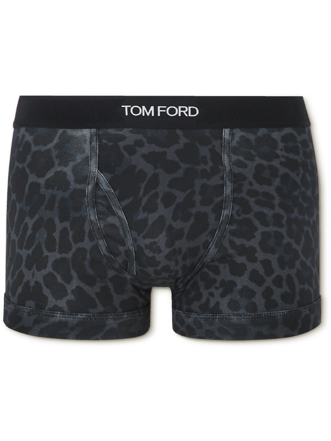 TOM FORD LEOPARD-PRINT STRETCH-COTTON BOXERS BRIEFS