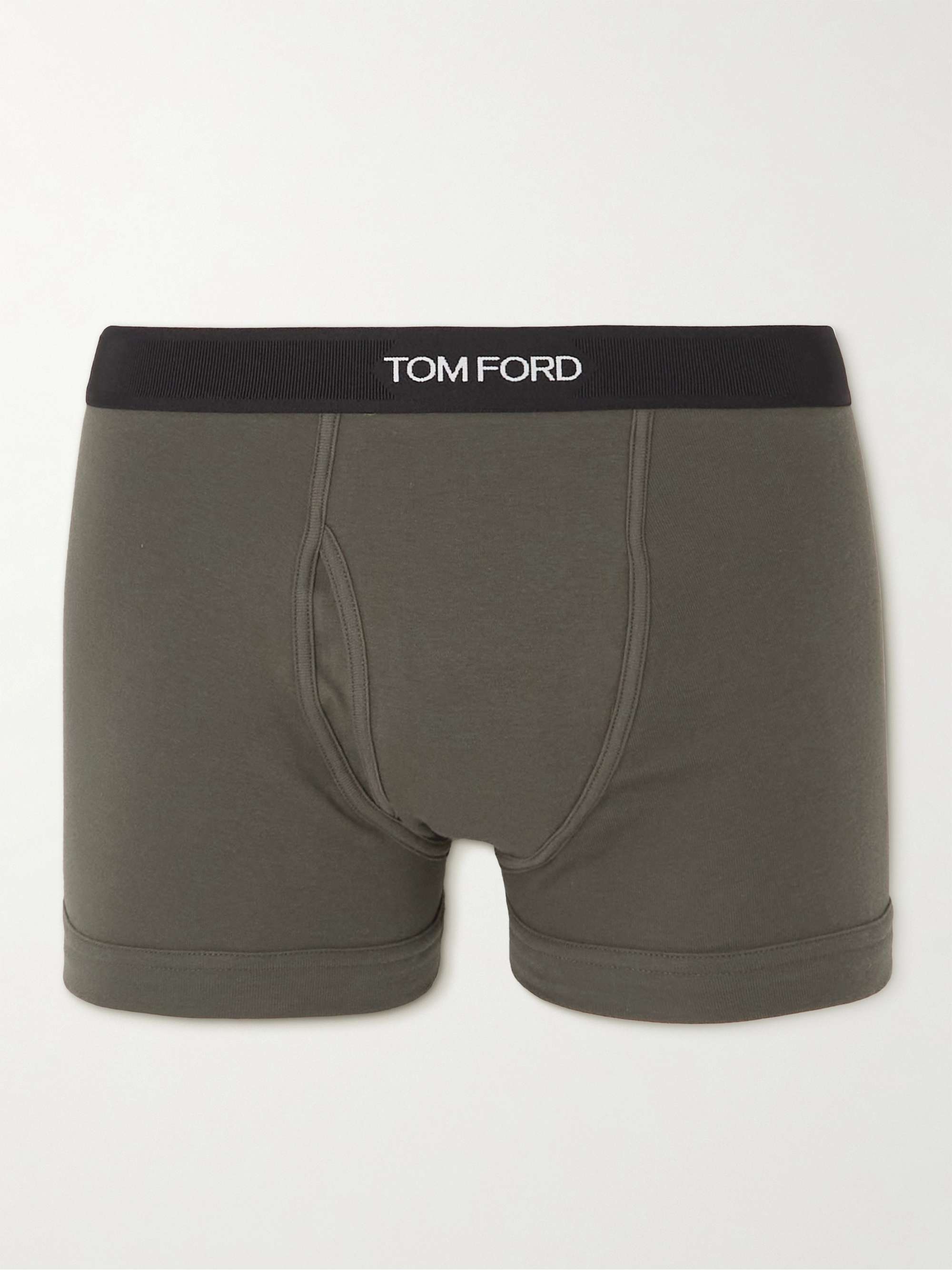Mens Clothing Underwear Boxers briefs Tom Ford Stretch-cotton Briefs in Green for Men 