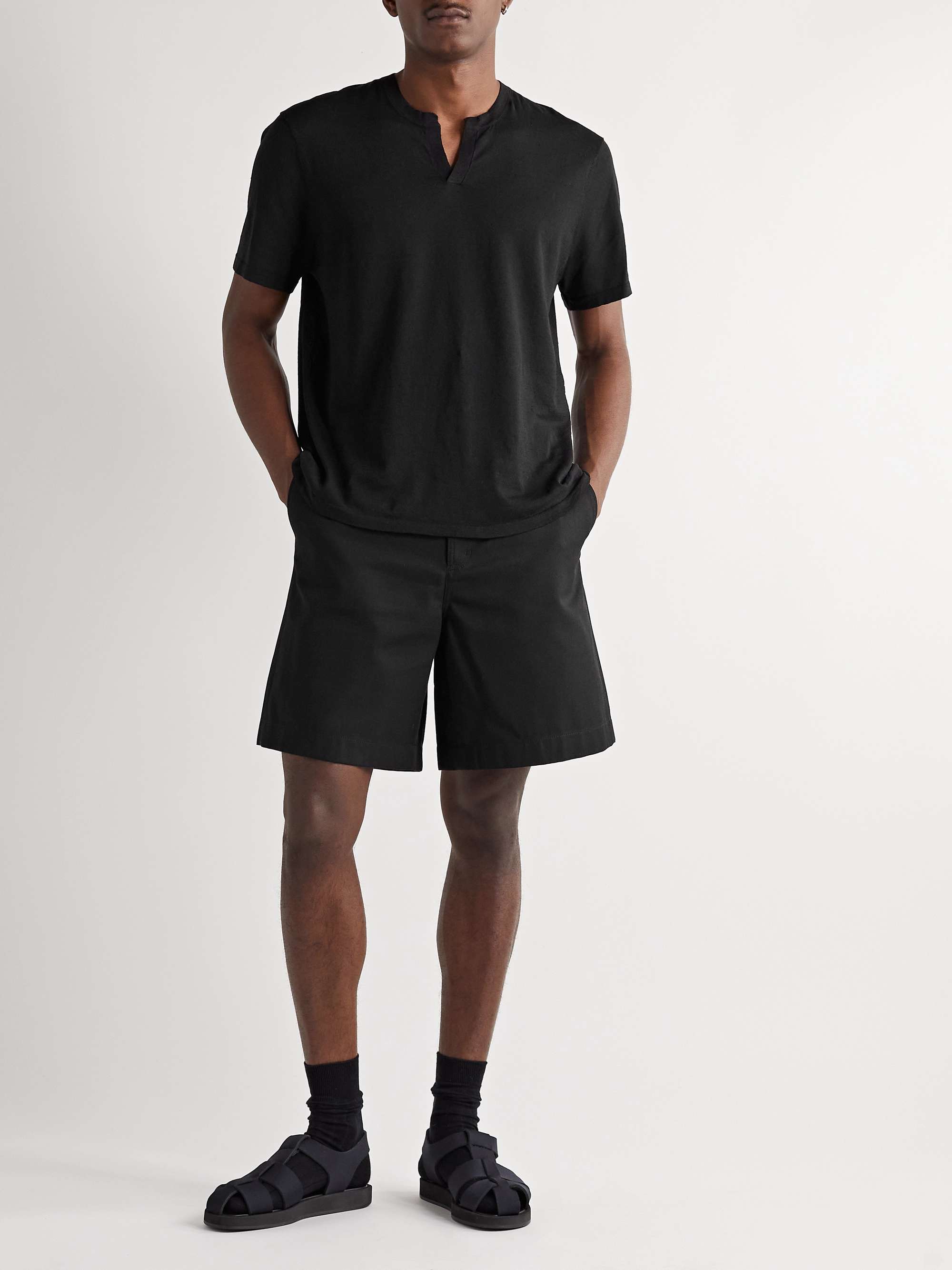 Black Linen-Blend T-Shirt | JAMES PERSE | MR PORTER