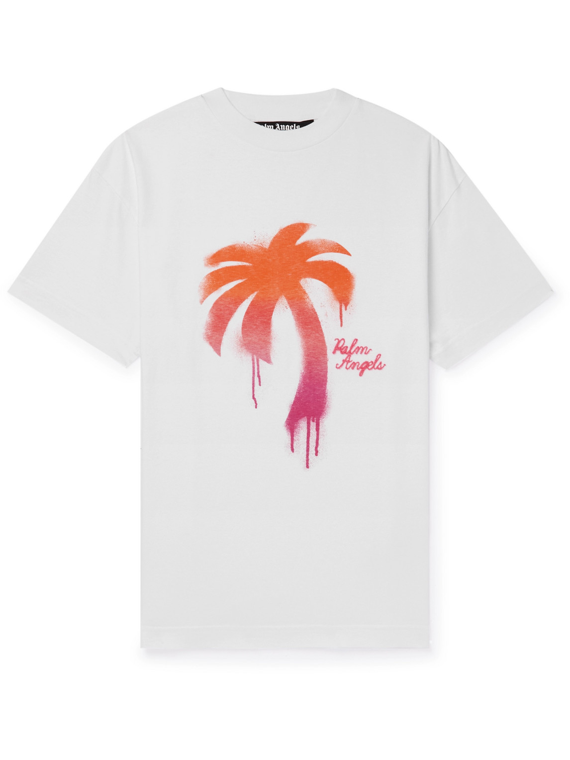 Palm Angels Logo-Embroidered Printed Cotton-Jersey T-Shirt