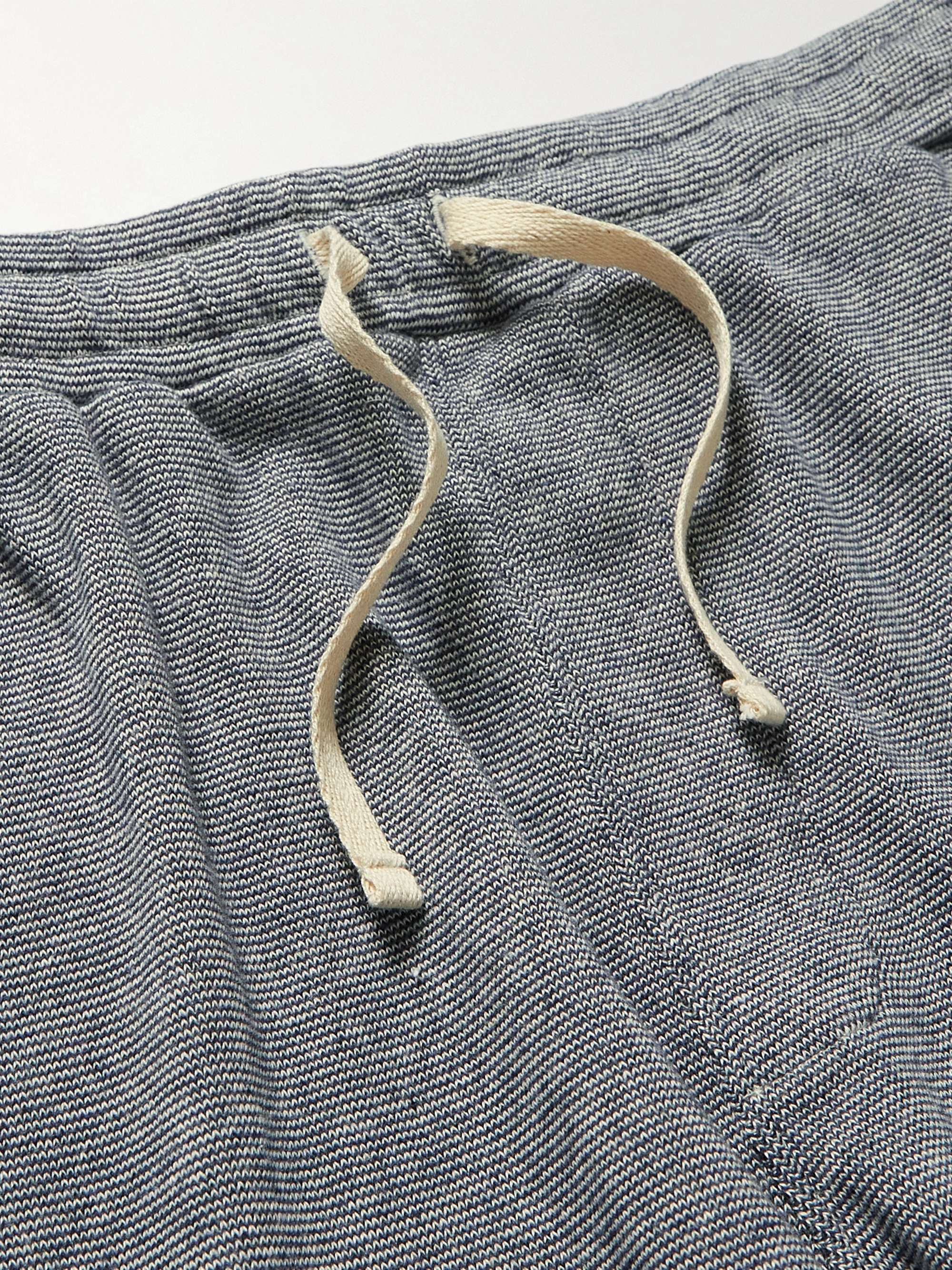 OLIVER SPENCER Straight-Leg Striped Cotton-Jersey Drawstring Shorts