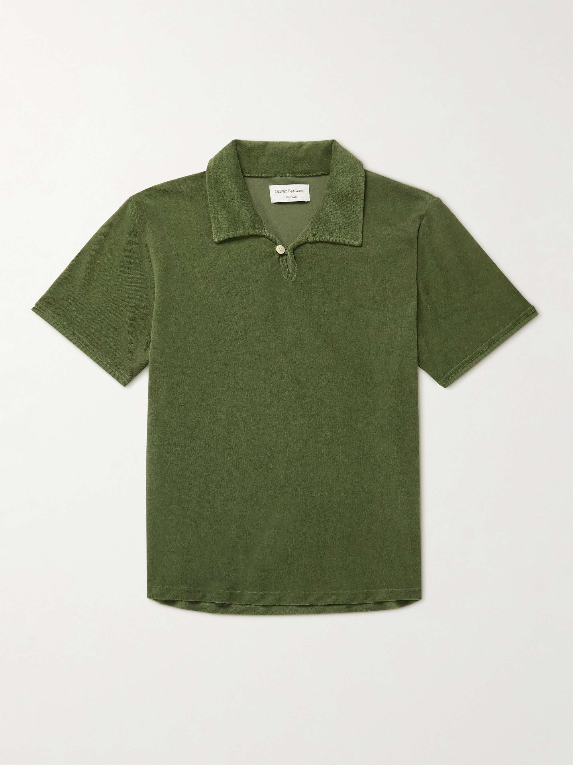 OLIVER SPENCER Cotton-Blend Terry Polo Shirt