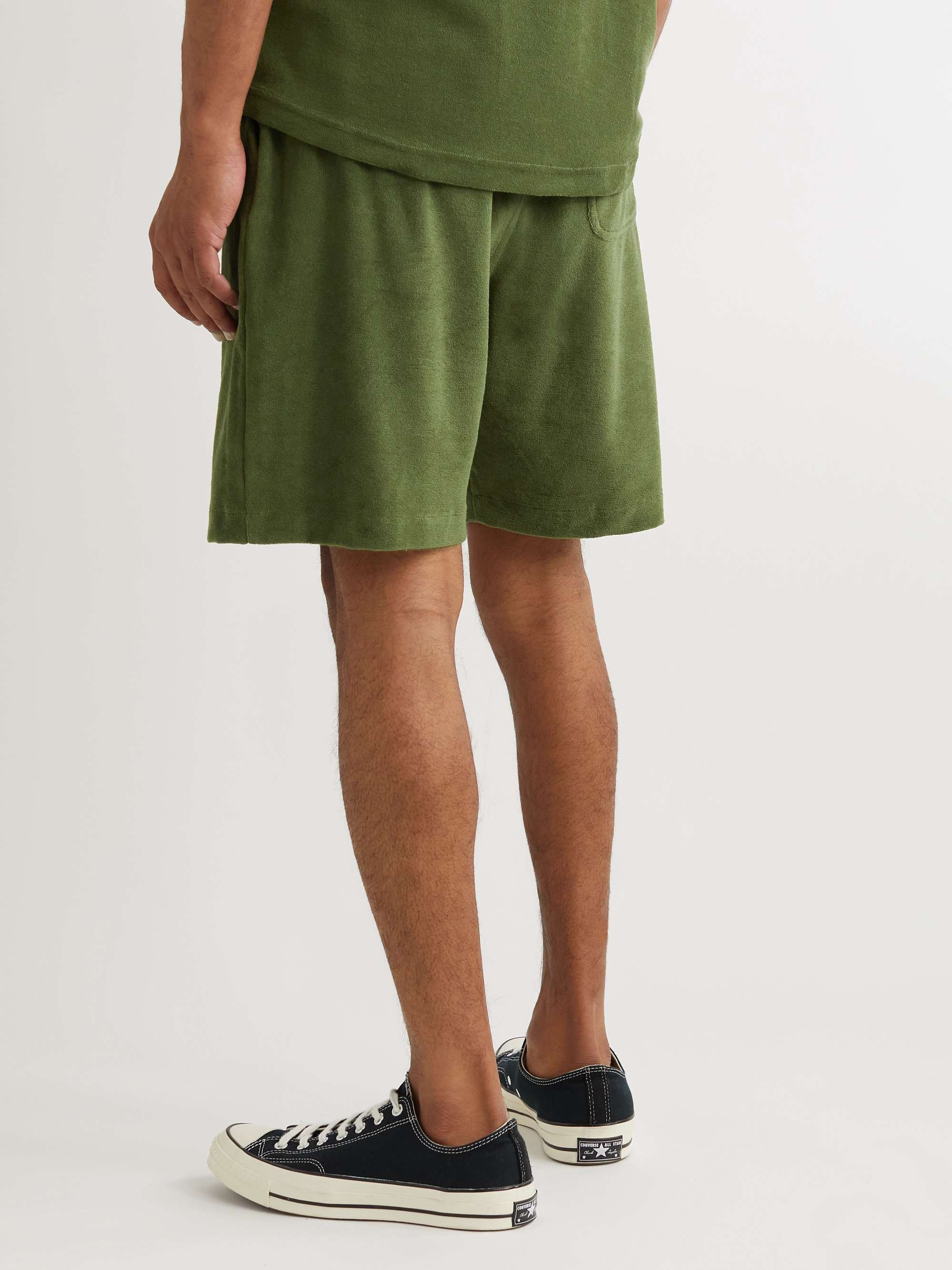OLIVER SPENCER Ashbourne Cotton-Blend Terry Drawstring Shorts
