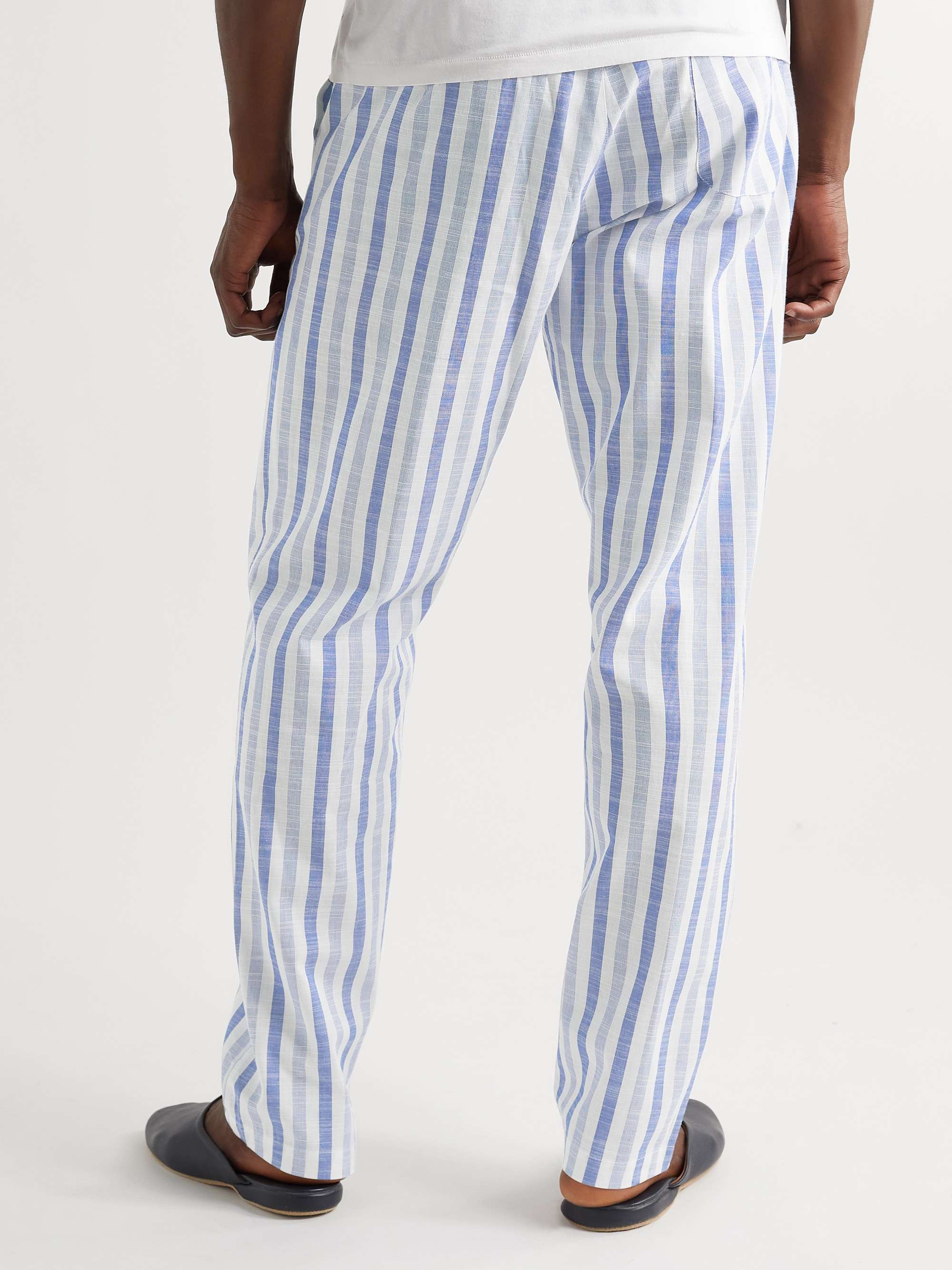 OLIVER SPENCER Striped Organic Cotton Pyjama Trousers