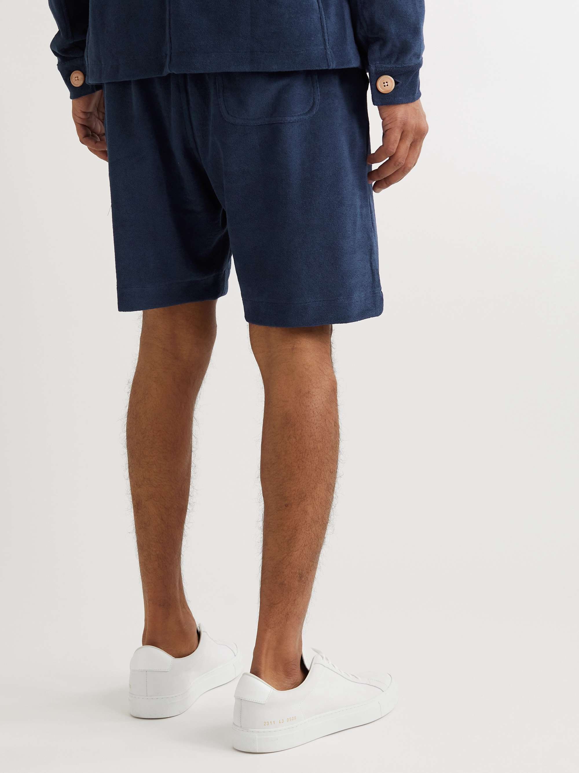 OLIVER SPENCER Ashbourne Cotton-Blend Terry Drawstring Shorts