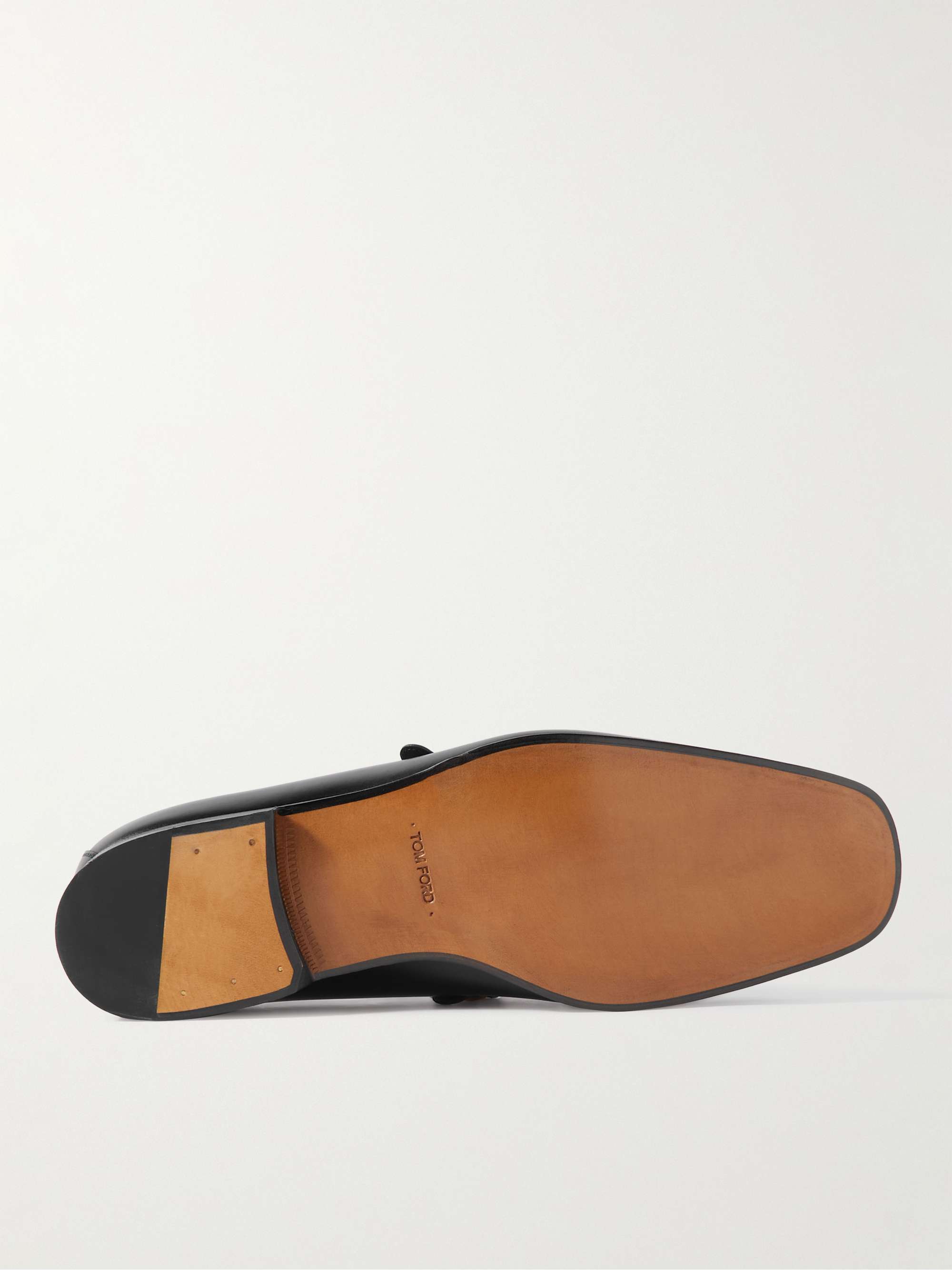 TOM FORD Jack Embellished Patent-Leather Loafers