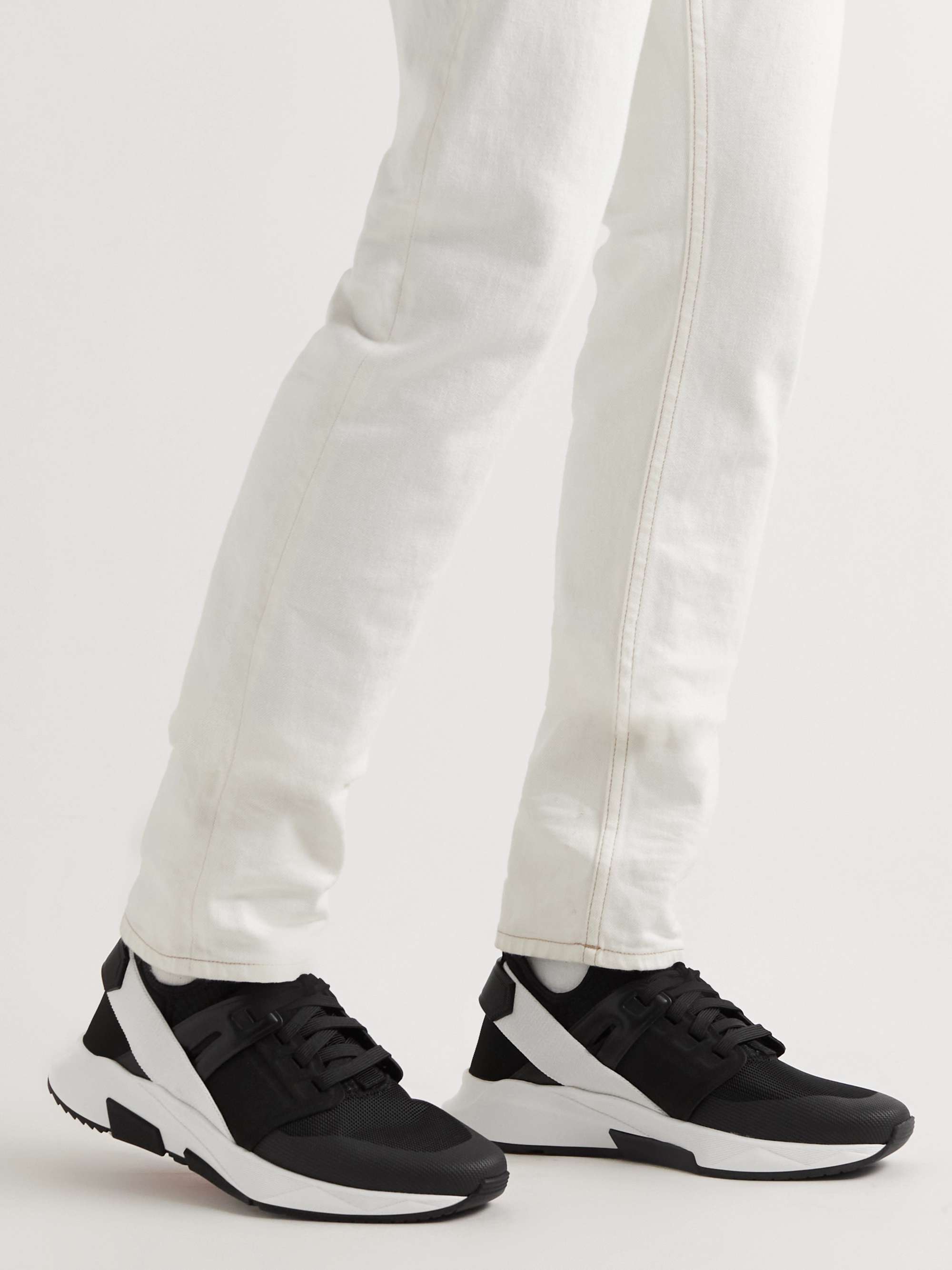TOM FORD Jago Leather-Trimmed Nylon, Mesh and Suede Sneakers