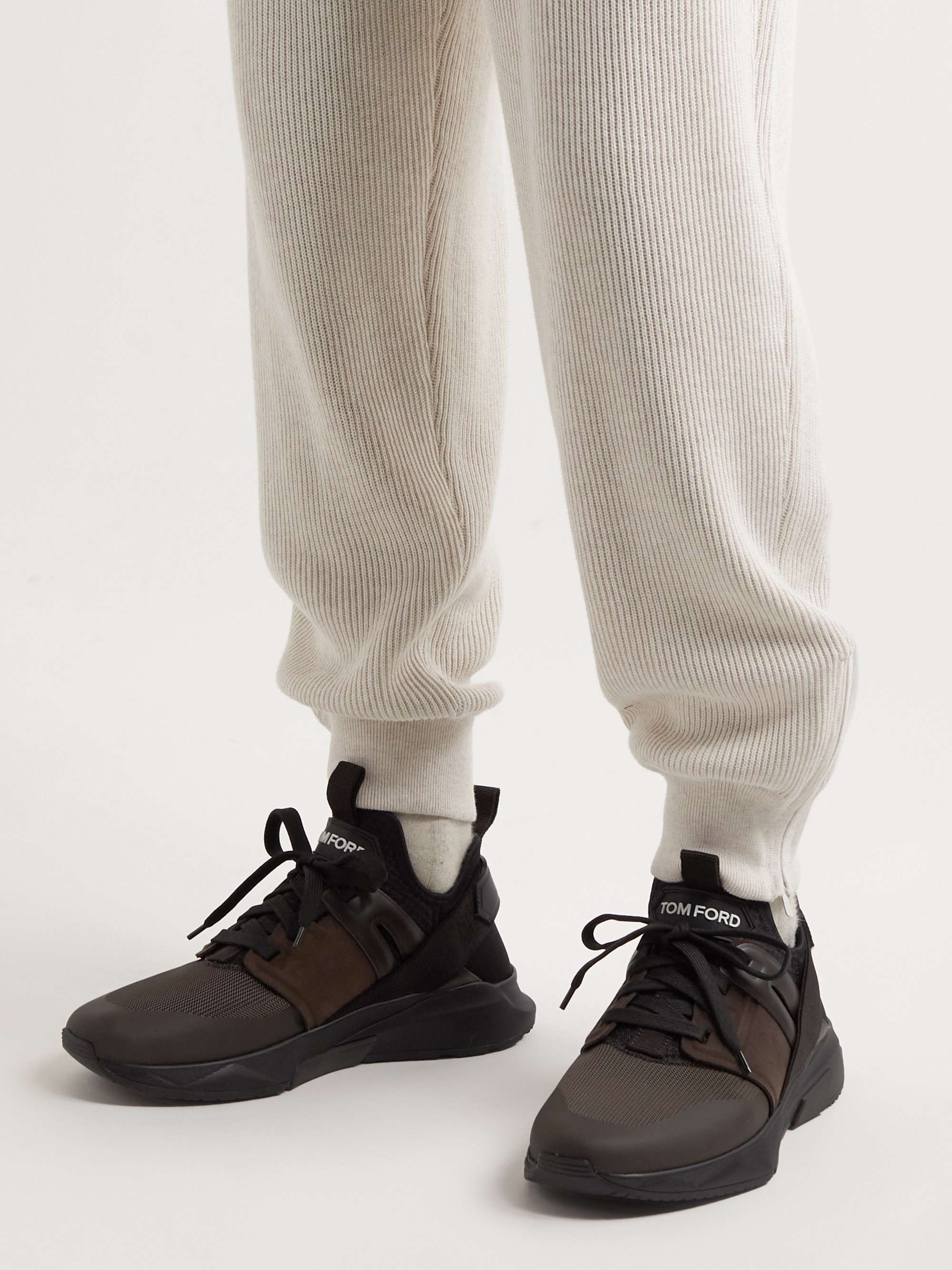 TOM FORD Jago Leather-Trimmed Nylon, Mesh and Suede Sneakers