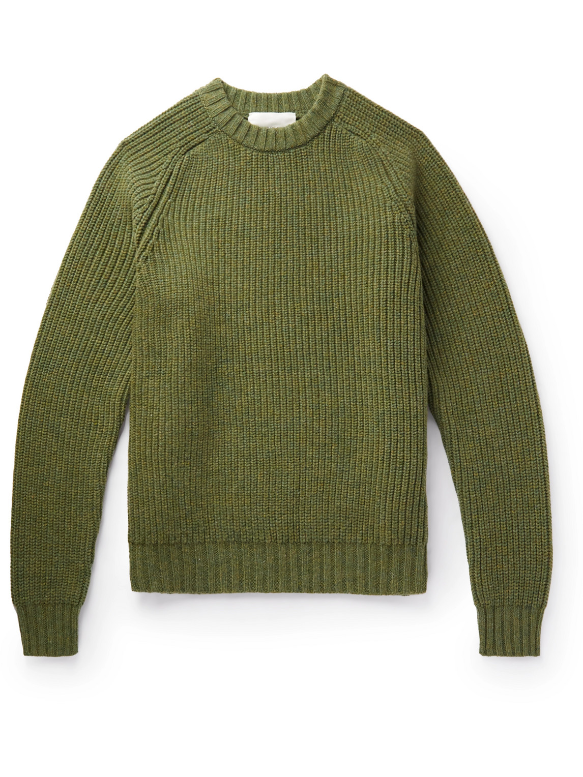 A Kind Of Guise Badger Ribbed Merino Wool And Cashmere-blend Sweater In Green