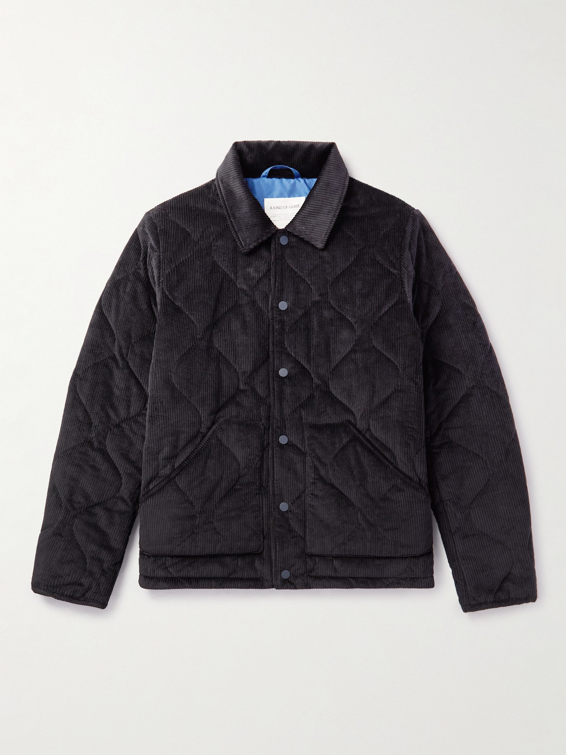 A Kind Of Guise Kenny Quilted Cotton-corduroy Jacket In Blue