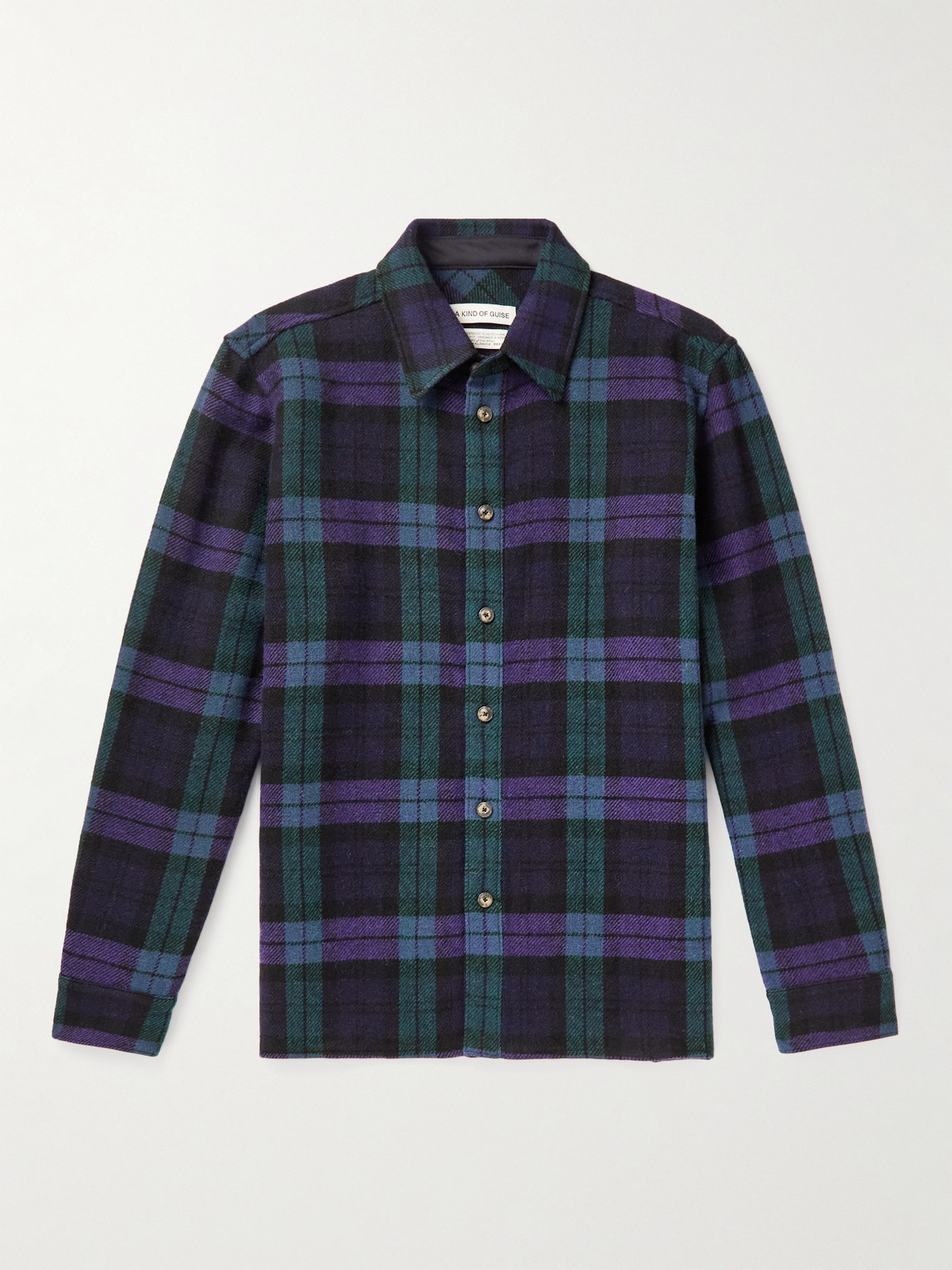 A Kind Of Guise Dullu Checked Wool-flannel Shirt In Blue
