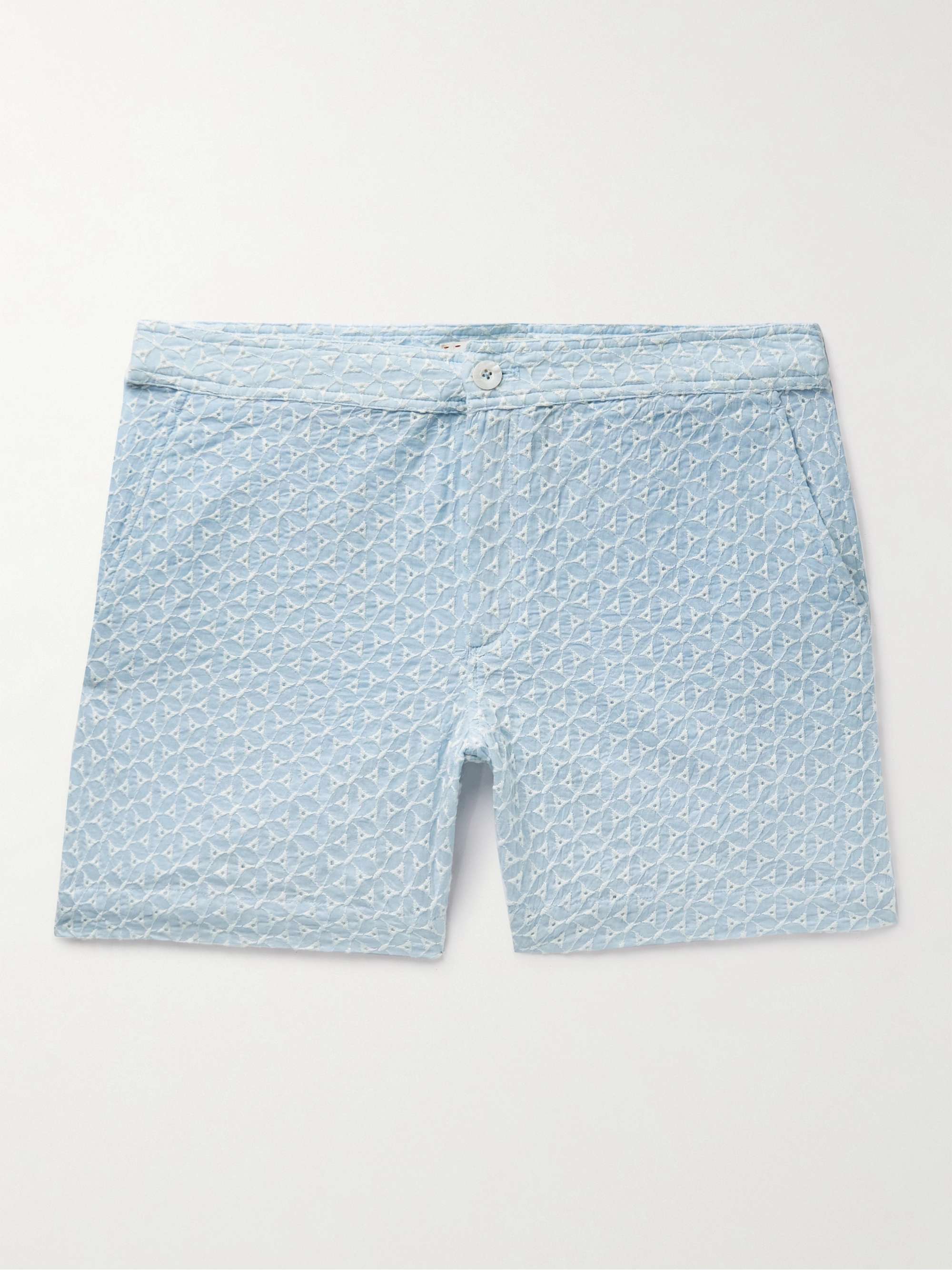 SMR DAYS Pines Straight-Leg Embroidered Cotton-Voile Shorts