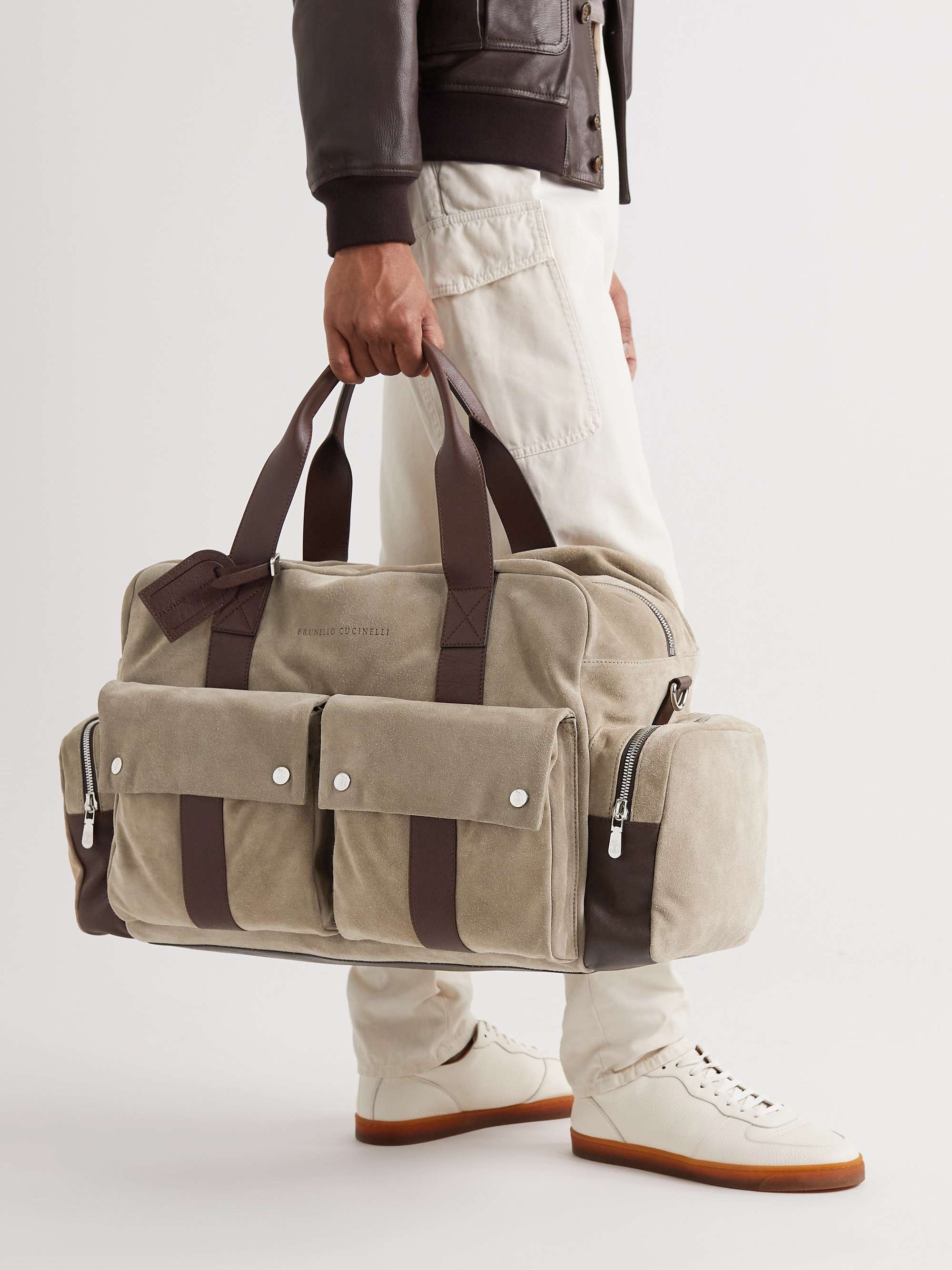 BRUNELLO CUCINELLI Leather-Trimmed Suede Holdall
