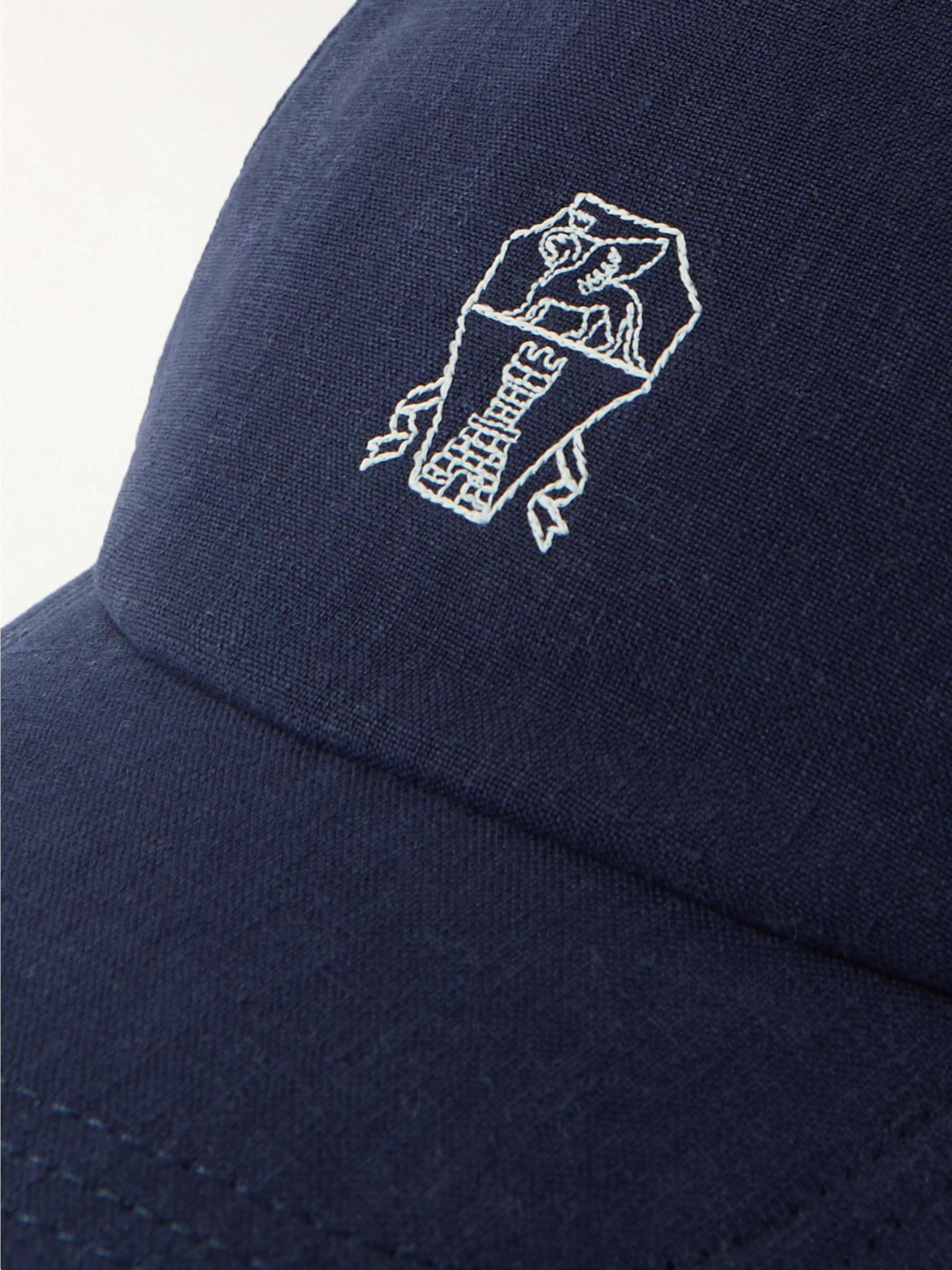 BRUNELLO CUCINELLI Logo-Embroidered Linen Baseball Cap